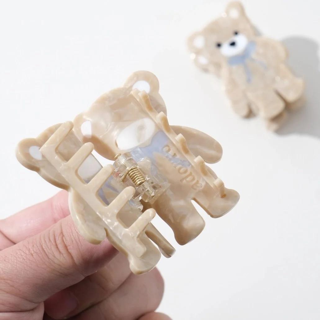 Teddy Bear with Blue Bow Claw Clip 1.jpg