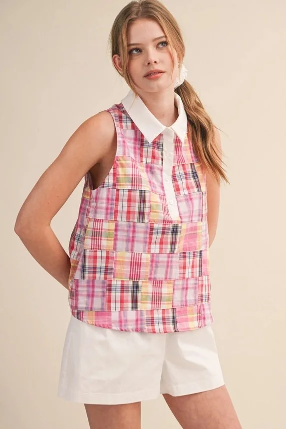 Sommerset Madras Sleeveless Top