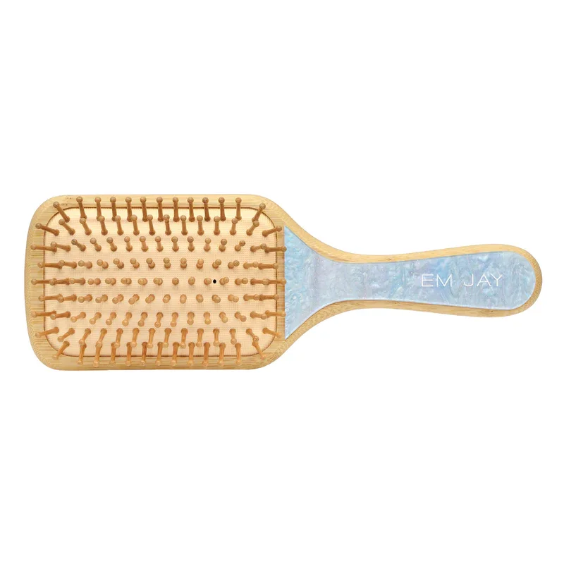 Eco-friendly Emi Jay paddle brush with bamboo handle and wooden bristles