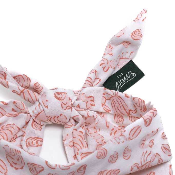 The Paws red and white seashells dog bandana