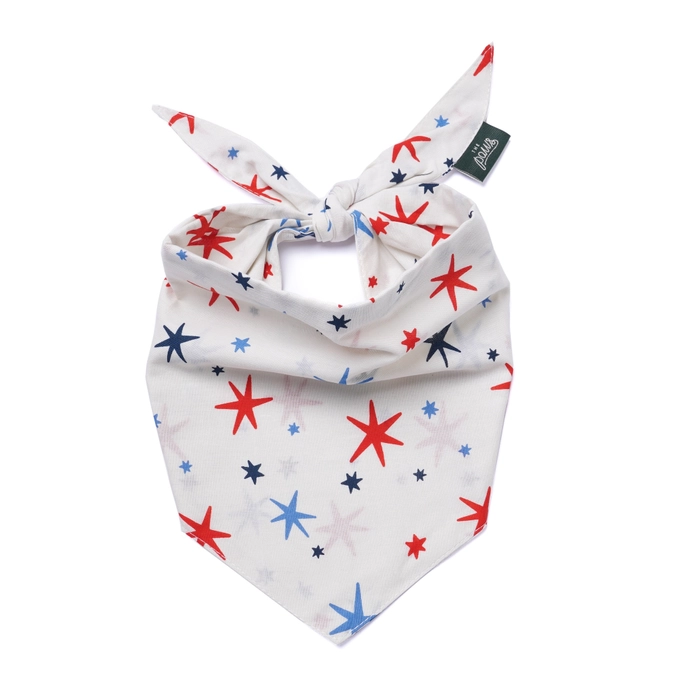 The Paws red and blue stars dog bandana