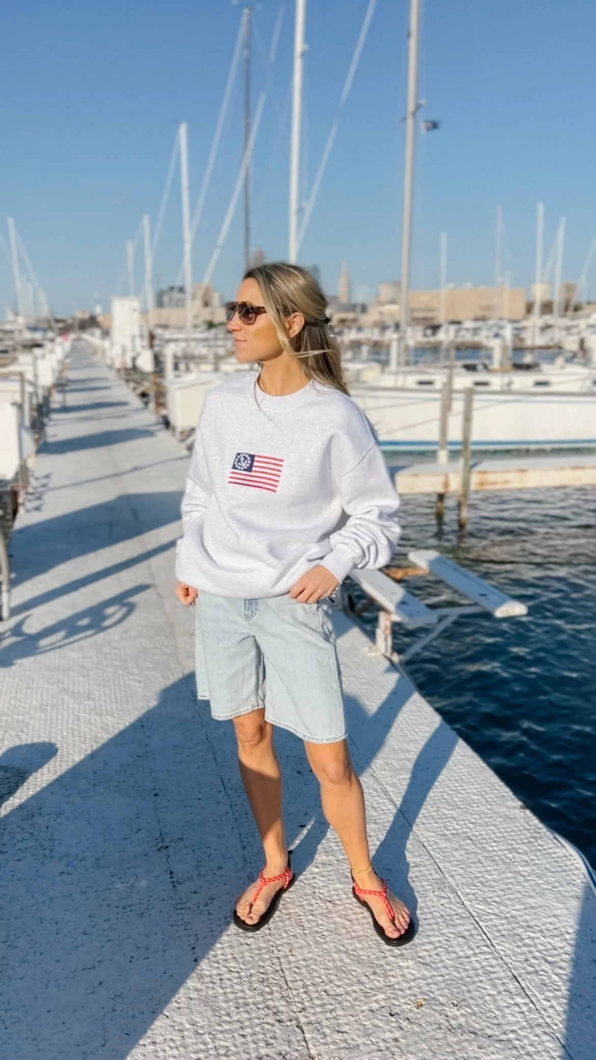 US Yacht Ensign Flag Crewneck Gray.jpg