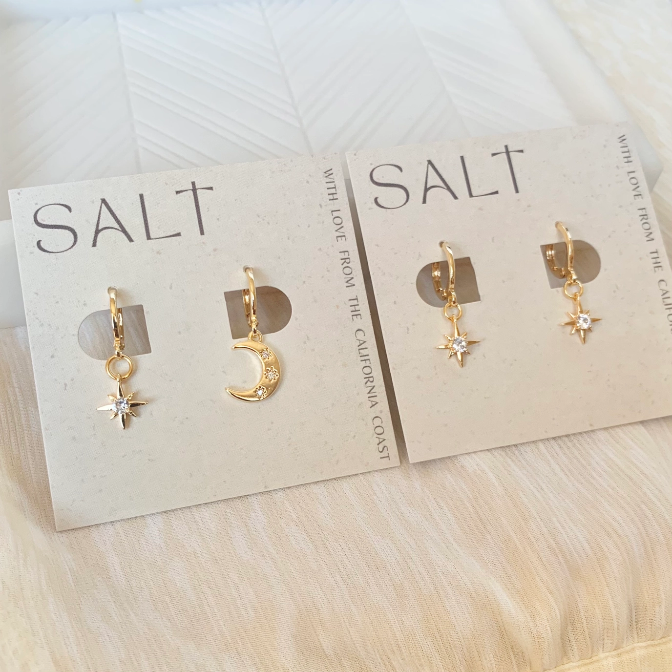 Salt - Starburst Huggie Hoop Earrings