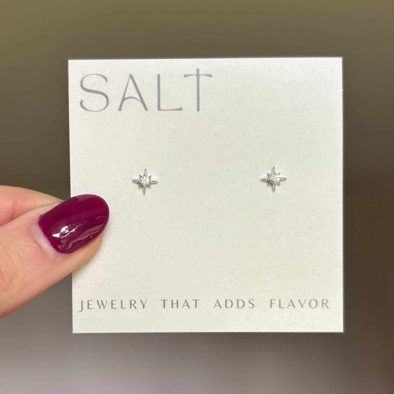salt - silver star stud earrings