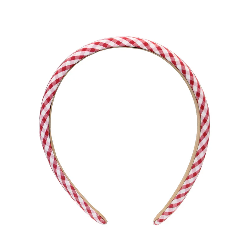 Emi Jay cherry gingham halo headband with twisted design