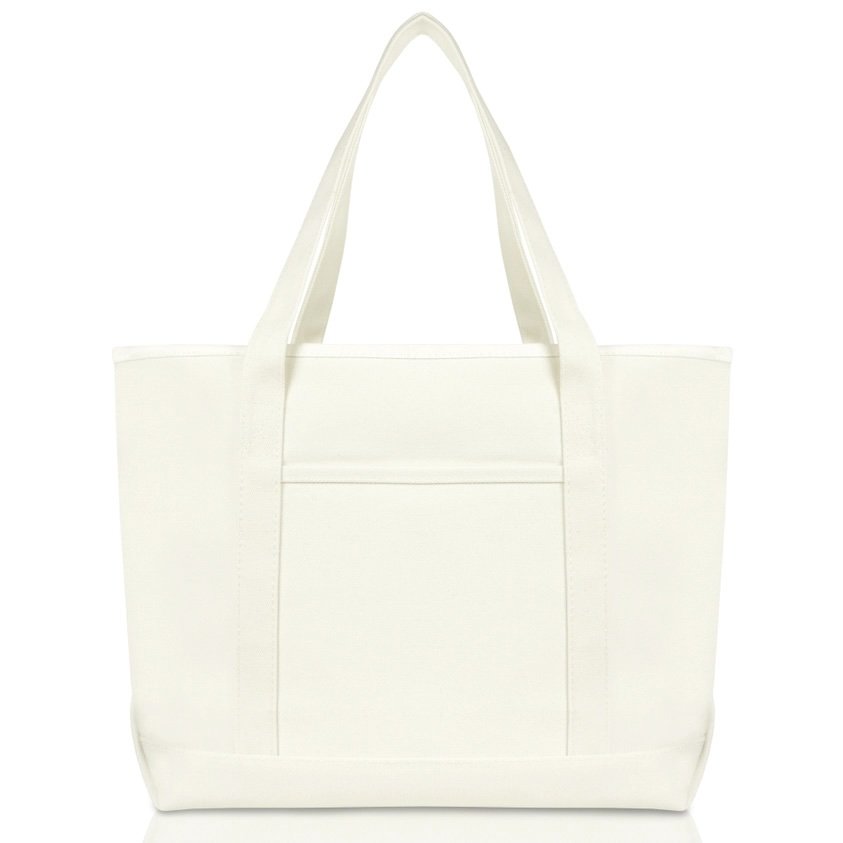 Medium Canvas Tote – White