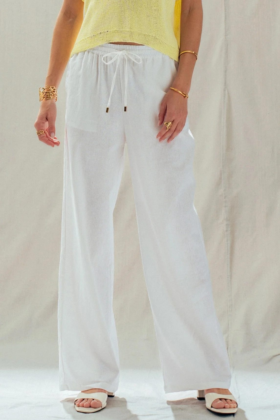 Sanibel Linen Pants – White