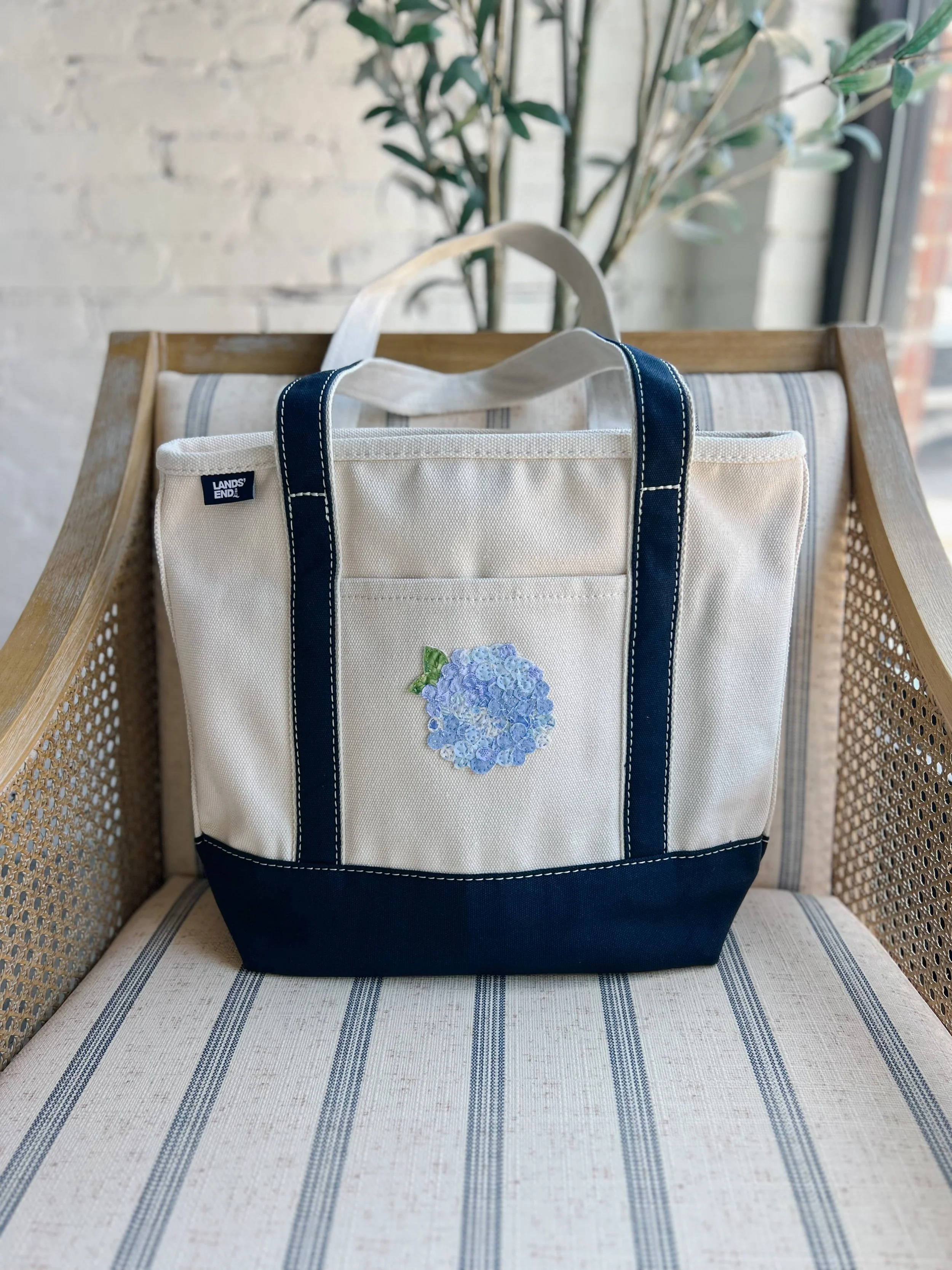 Navy Hydrangea Open Top Tote – Blue Hydrangea 4