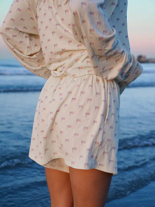 American flag pajama shorts