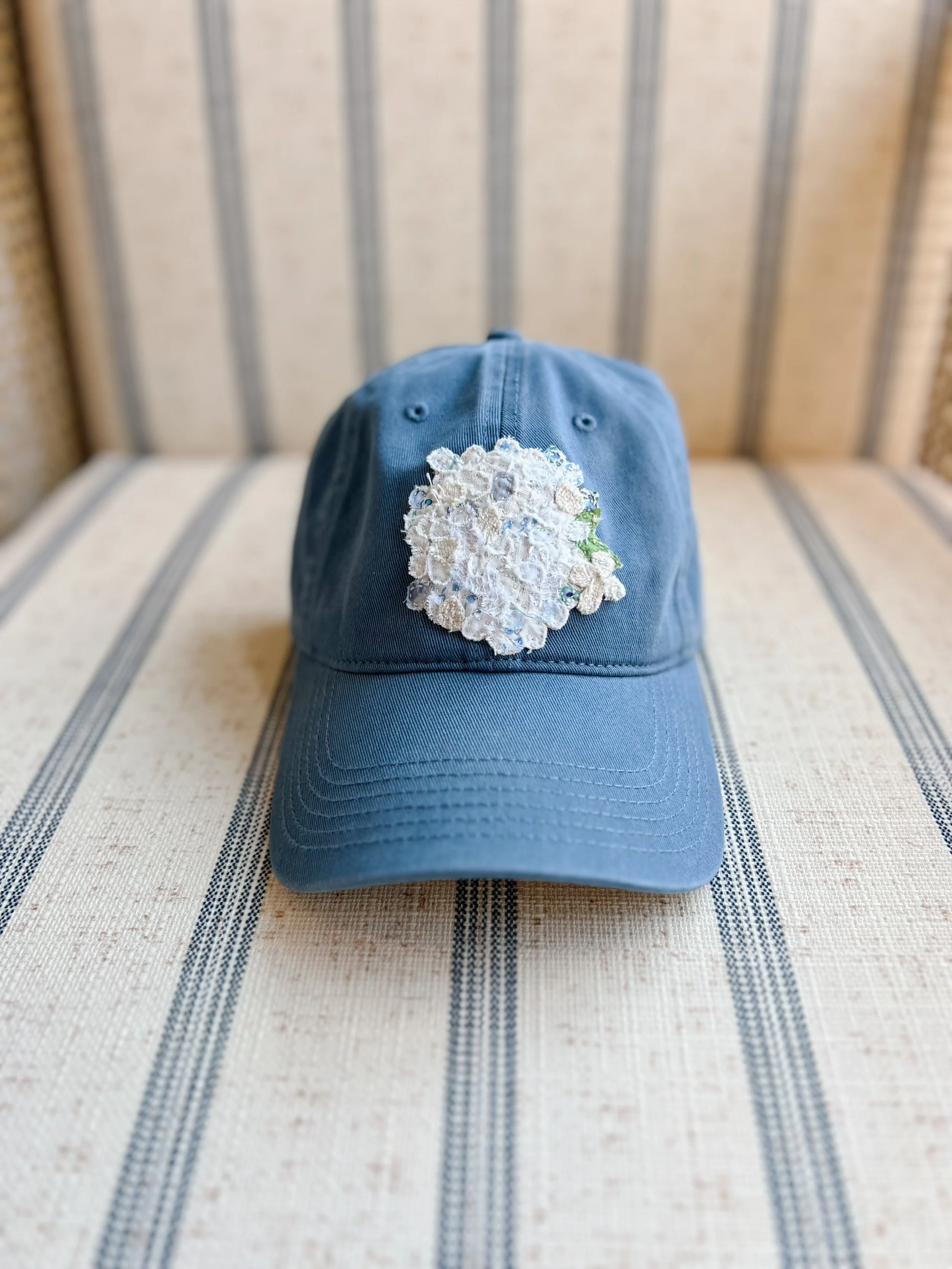 Hydrangea Cap – Lake Blue with White Hydrangea 4