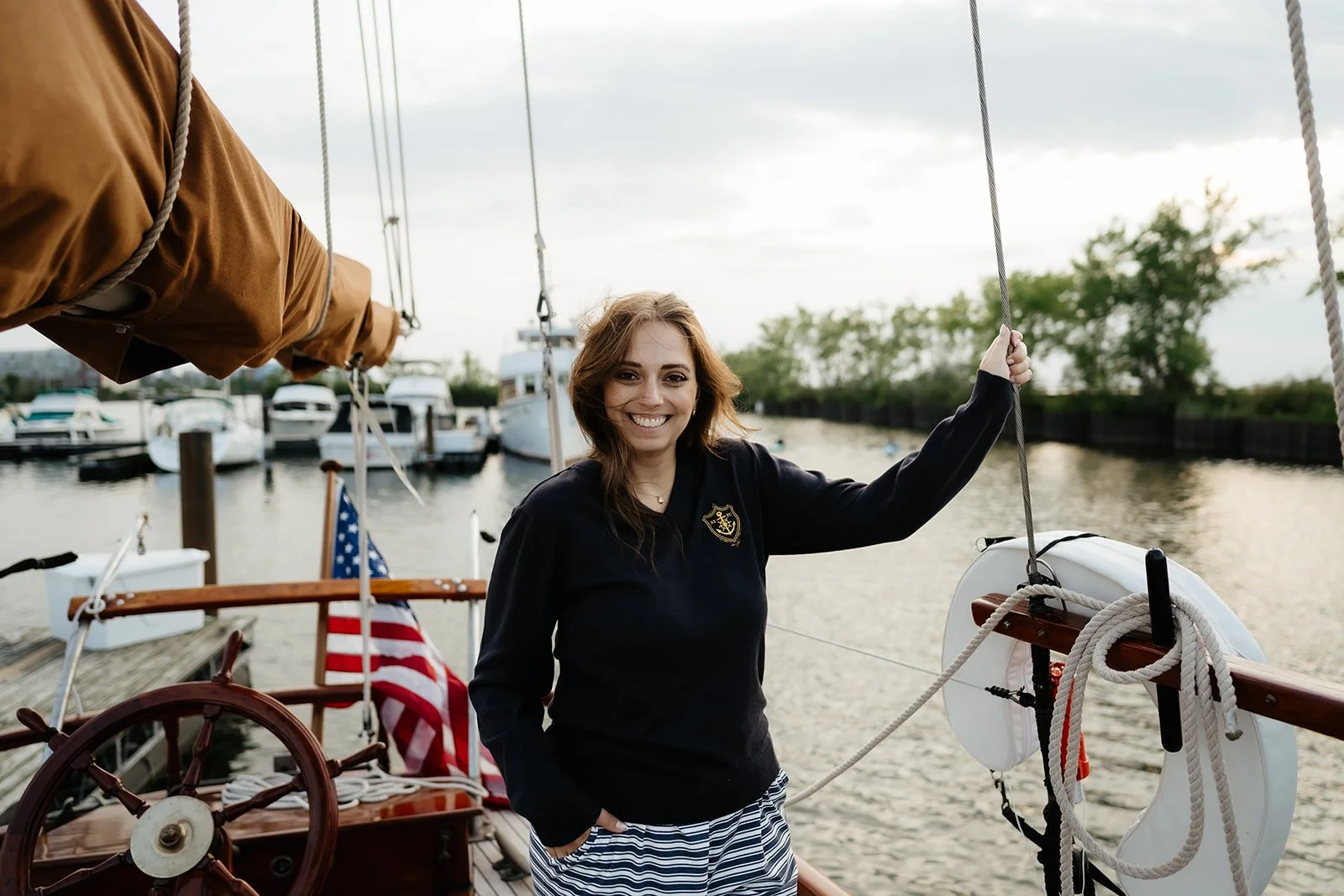 Nautical yacht club sweater for fall