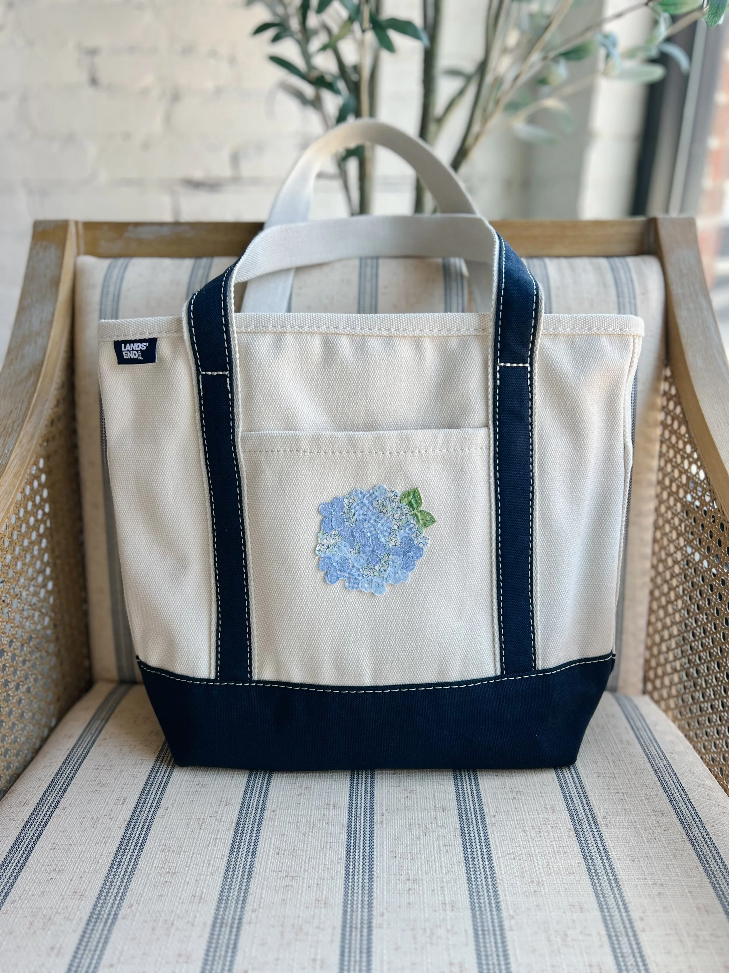 Navy Hydrangea Open Top Tote – Blue Hydrangea 3