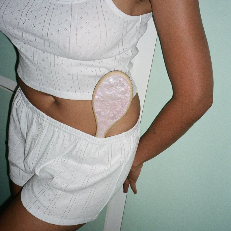 Emi Jay flat hair brush with mixed nylon and boar bristles for detangling and shine