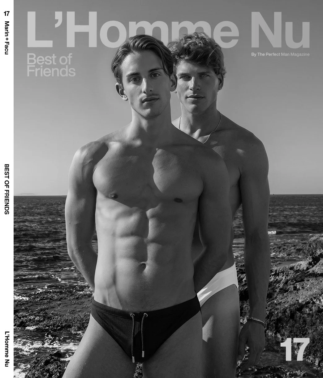 Best of Friends: On a secluded beach in Spain, Marin and Facu embrace the freedom of the open sea, captured in a striking black-and-white study. The contrast between Marin&rsquo;s golden locks and Facu&rsquo;s dark silhouette contrasts beautifully wi