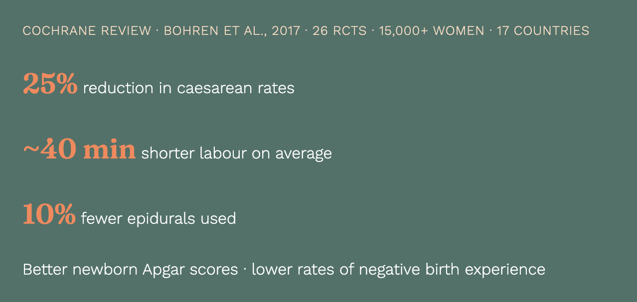 evidence base doula support in birth outcomes