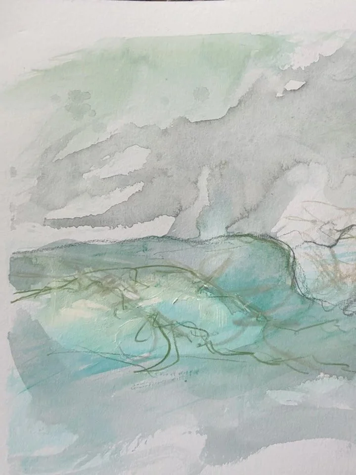 I sat down to look. So much to notice. A challenge: could I capture the essence? Without caring how perfect the outcome?&hellip;. Just to enjoy the trying, to enjoy the observation, to enjoy the colors that intuitively go on my paper&hellip;..
TIME W