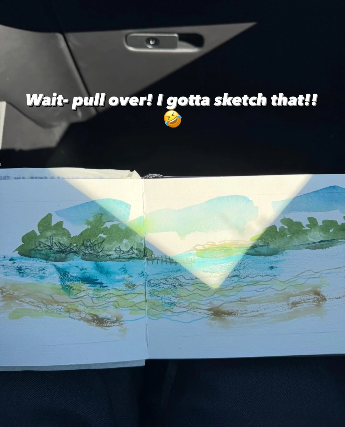 I carry art supplies with me↪️ my husband brings cigars for times like this! 🤣#

#lifewithartists #artist #artsupplies #sketchdaily 

Husband has so much patience with me, I love sketching!