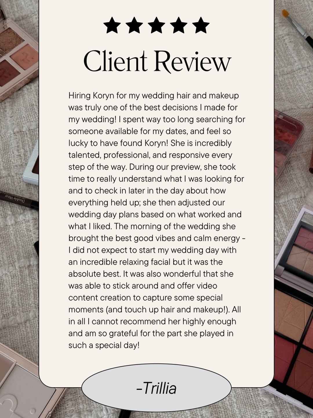 ⭐️⭐️⭐️⭐️⭐️ Client Review 

Forever grateful for my amazing brides🫶🏼 

#bridalmakeup #bridalhair #bayareamakeupartist