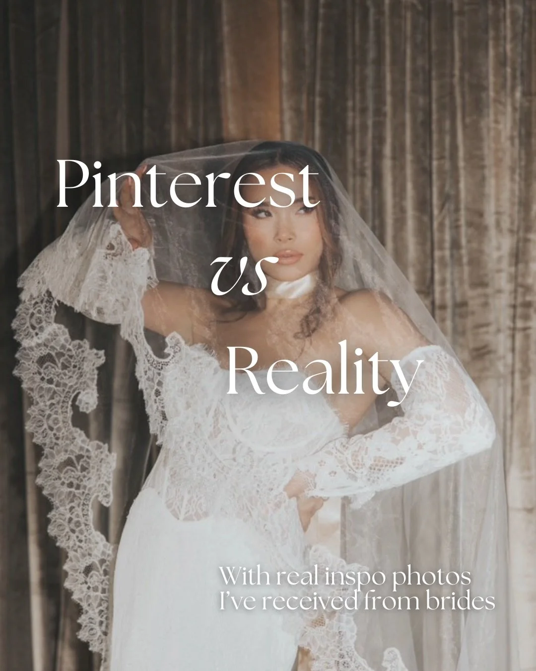 Pinterest vs Reality ✔️
With the most common inspo pics that I receive from real brides.

What works on Pinterest doesn&rsquo;t always work in real life &mdash; different skin types, hair textures/lengths &amp; lighting. That&rsquo;s why I use your i