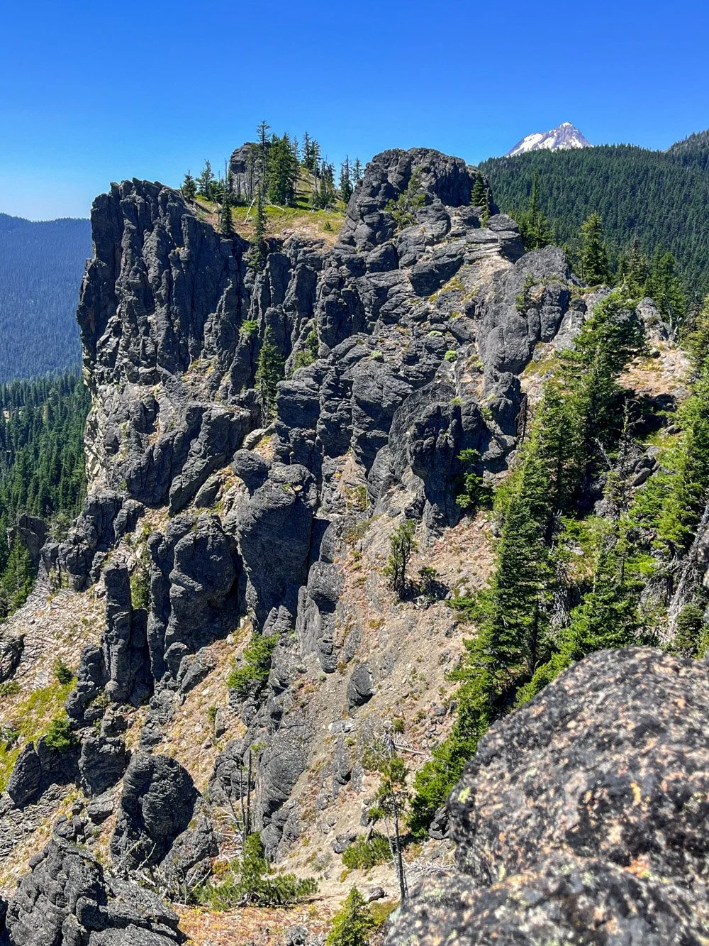 Mount Hood peaking over the ridge