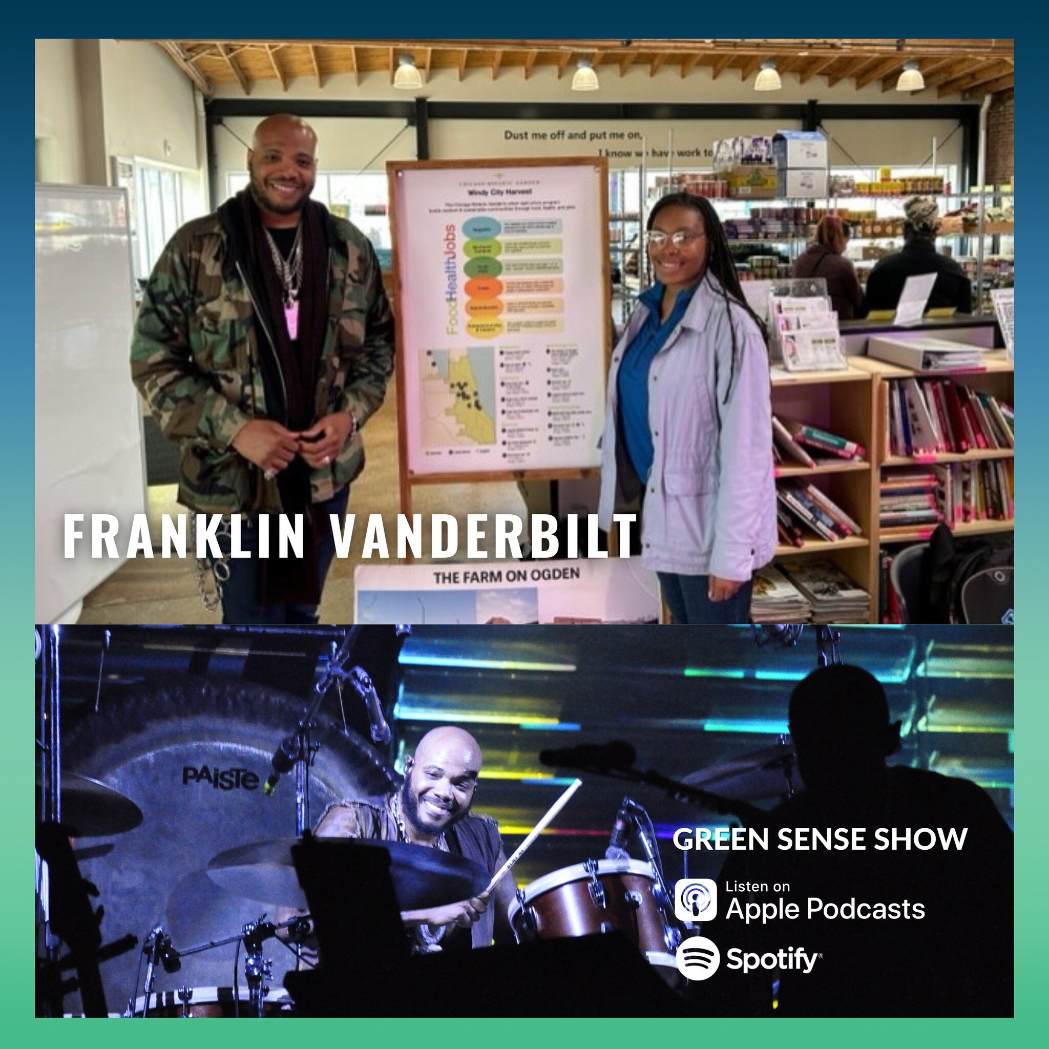Thank you @franklin_vanderbilt_official for coming on the Green Sense Show to talk about your career and wanting to help youth on Chicago's West Side. Find out about  his vision for the Franklin Vanderbilt Academy of Performing Arts.  #Chicago #drumm