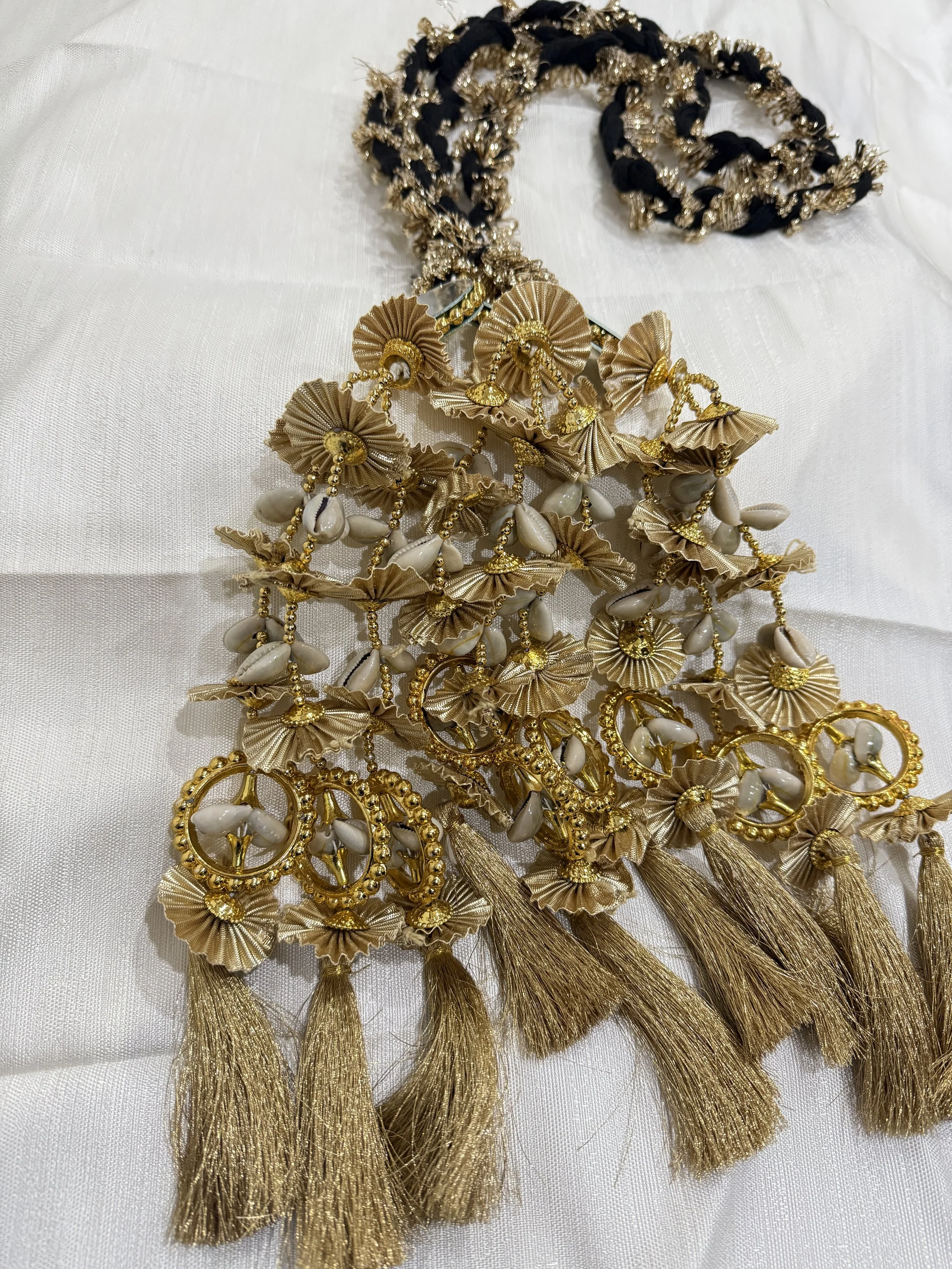 NISHA-Golden Paranda with Shells and Mirror