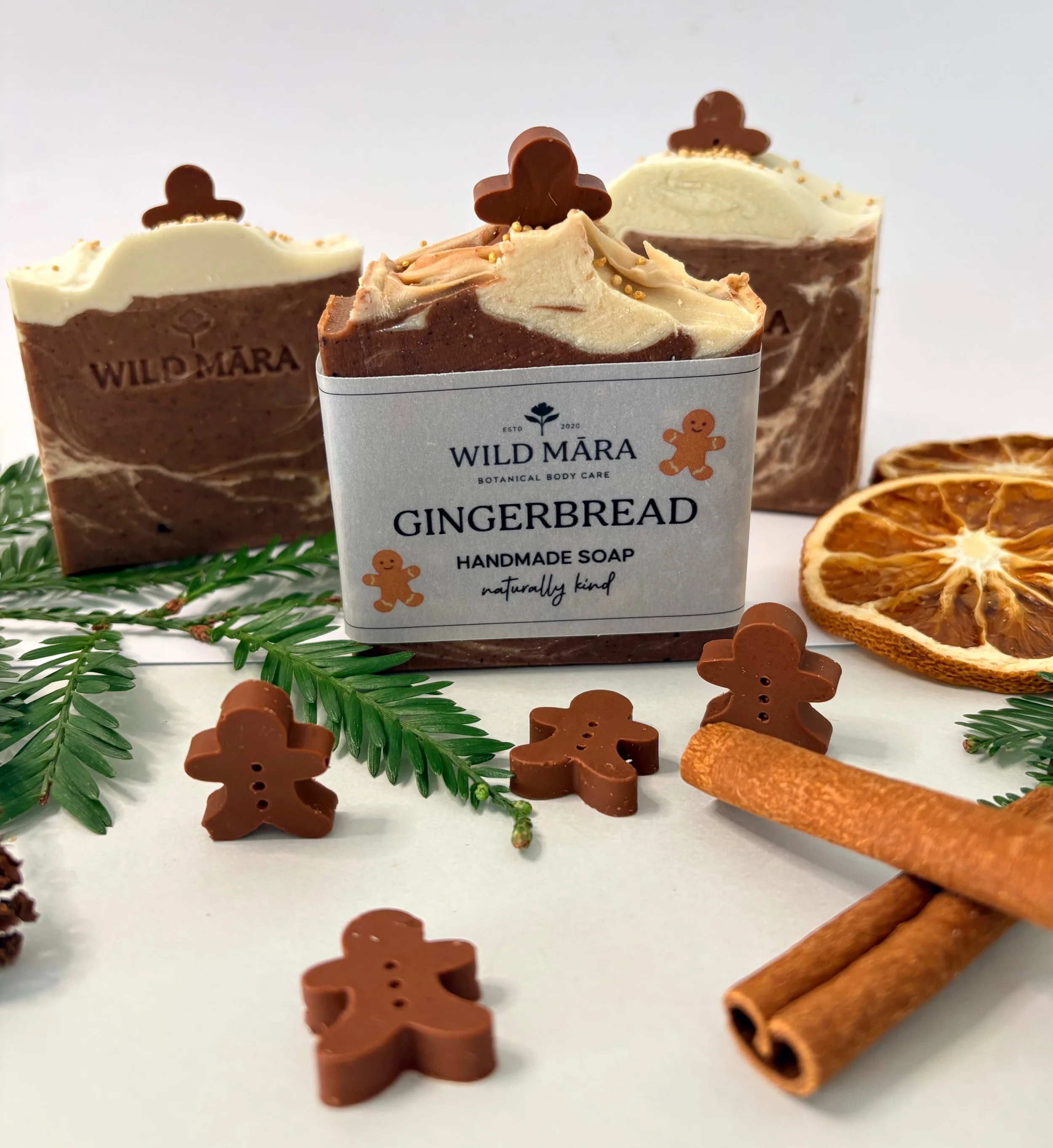 Festive Gingerbread Soap with mini gingerbread men, Nelson, NZ