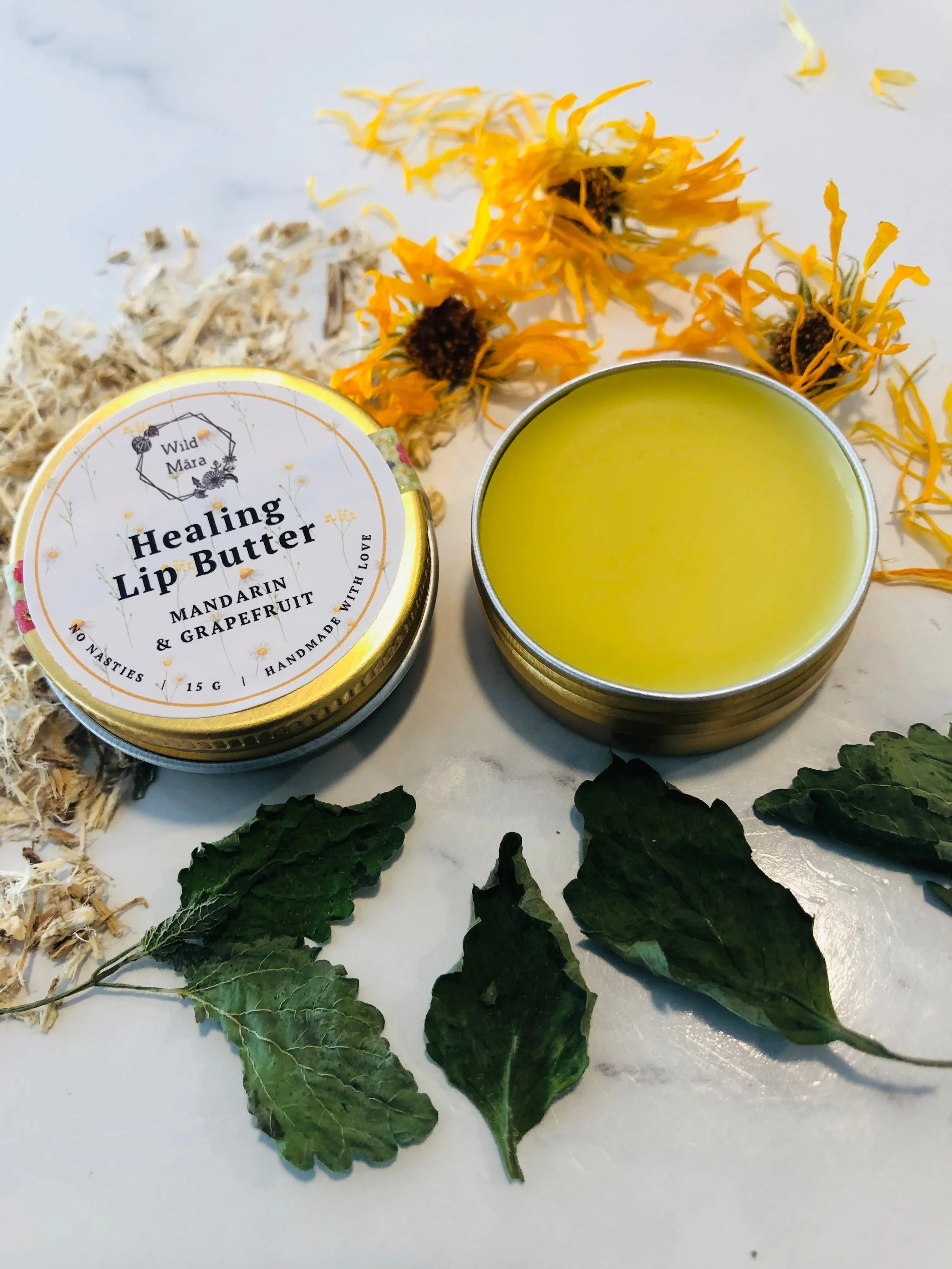 mandarin and grapefruit lip balm for soft, moisturised lips, NZ