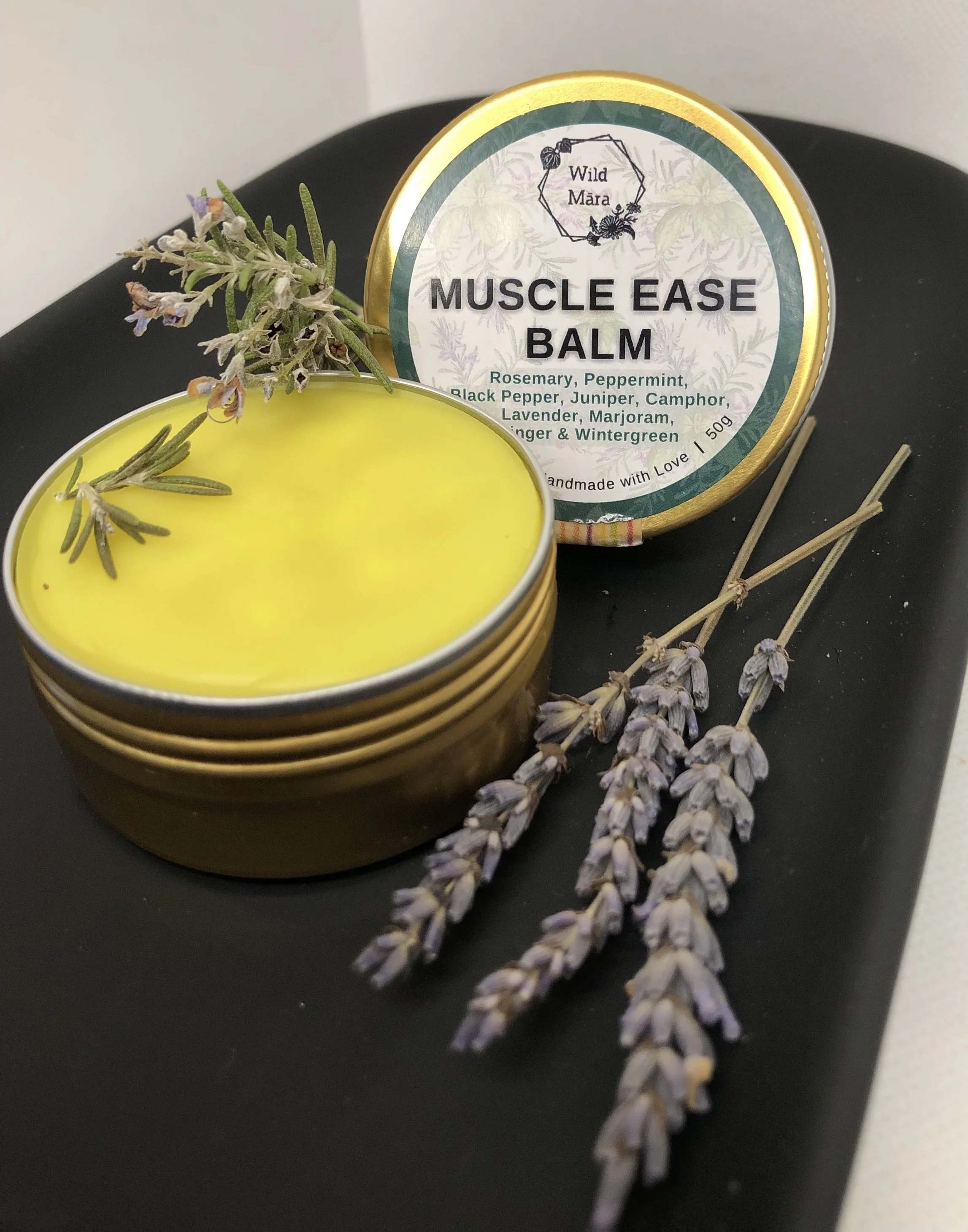 Muscle ease balm with rosemary and arnica for sore muscles, NZ