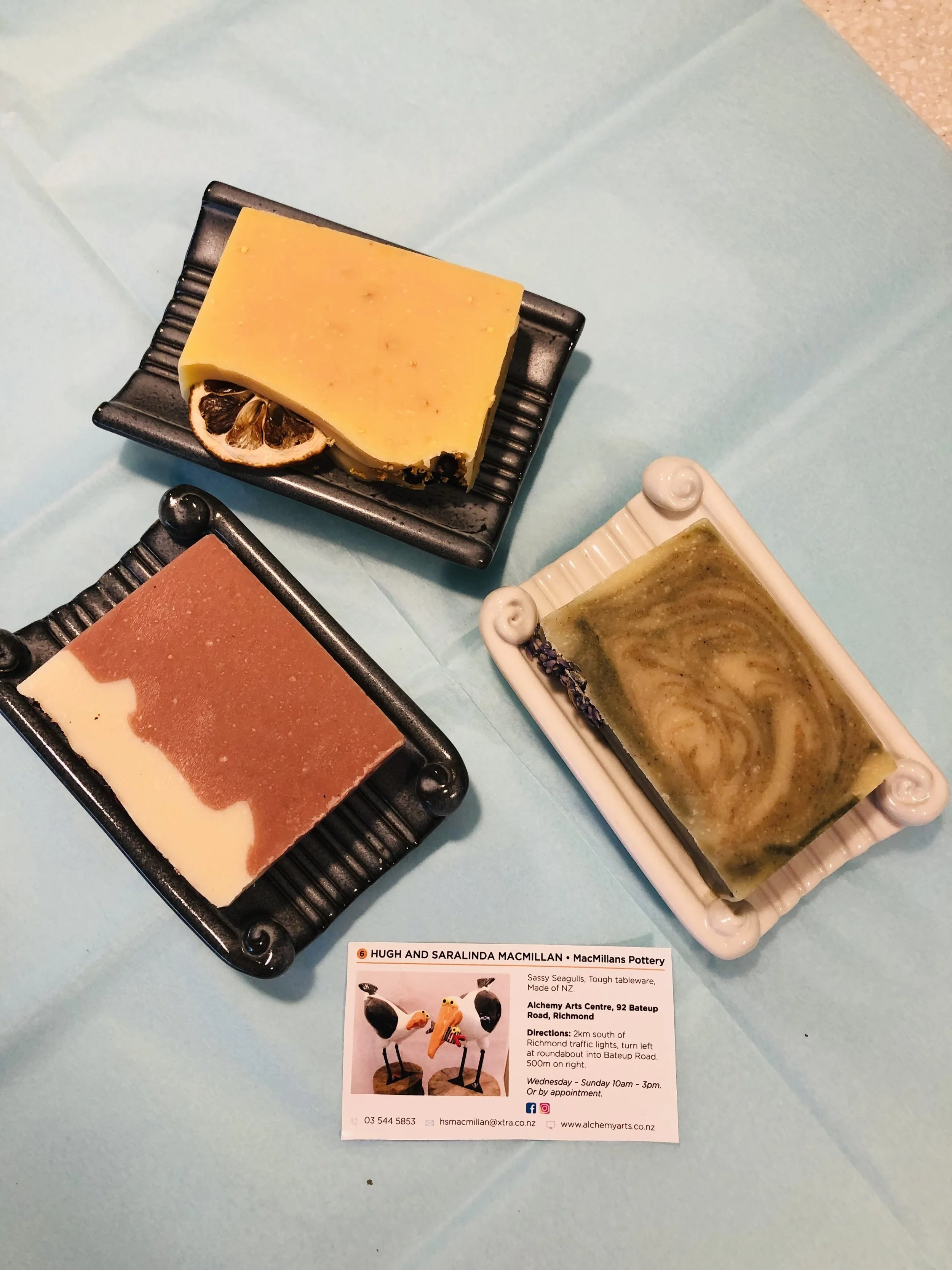 Pottery Soap Dish, MacMillans Pottery, 3 styles, for soap, NZ