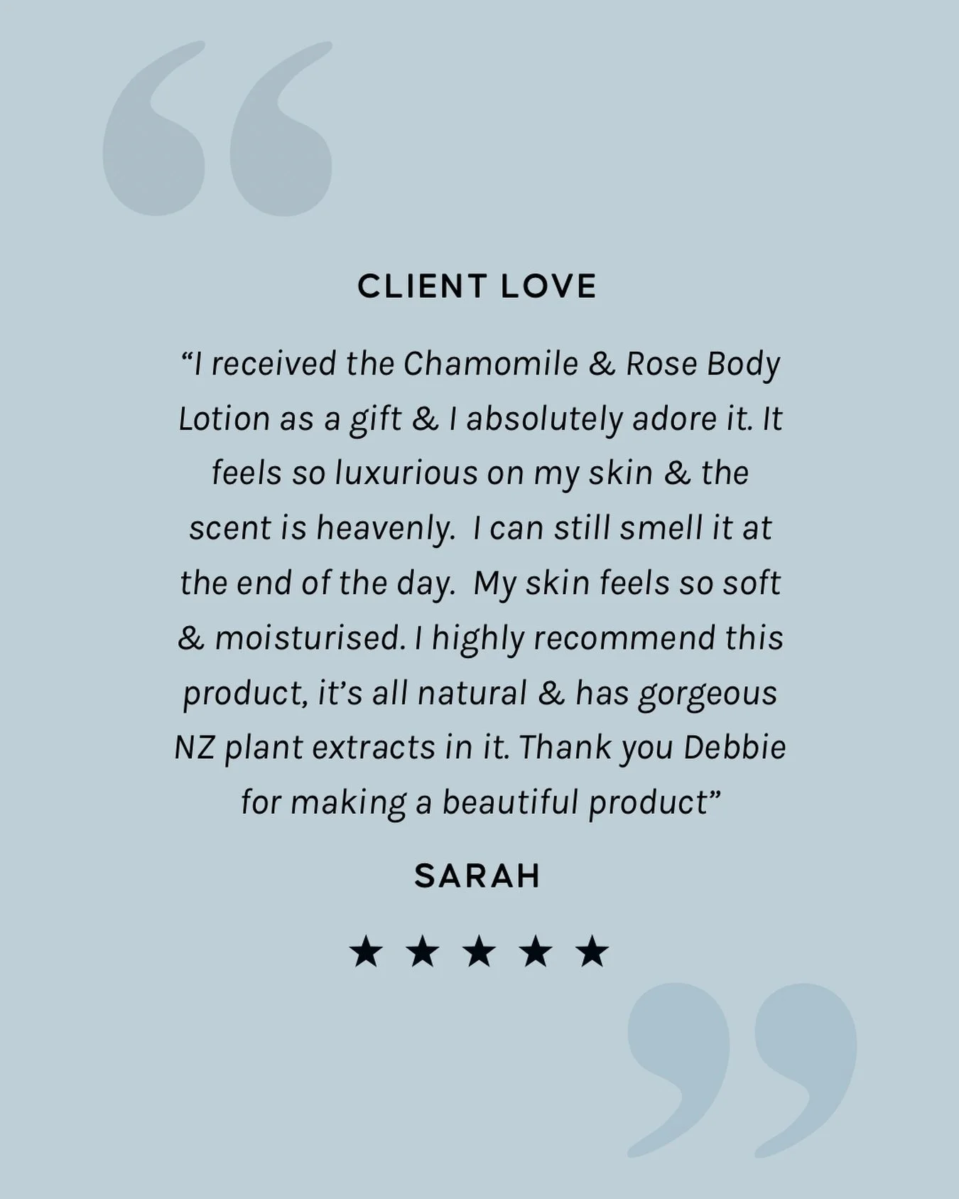 Thank you so much Sarah for your lovely review. 🥰
I&rsquo;m so happy that you love using the &ldquo;Chamomile &amp; Rose Body Lotion&rdquo;