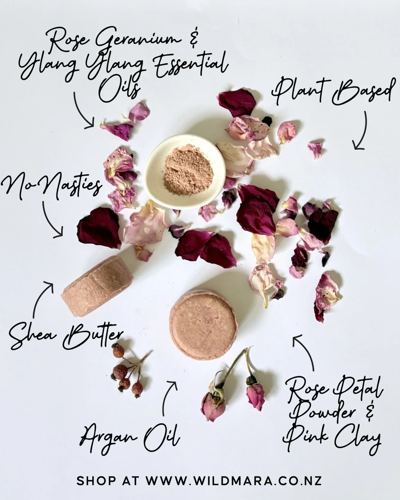 Rose &amp; Ylang Ylang Shampoo Bar

For Normal hair &amp; scalp