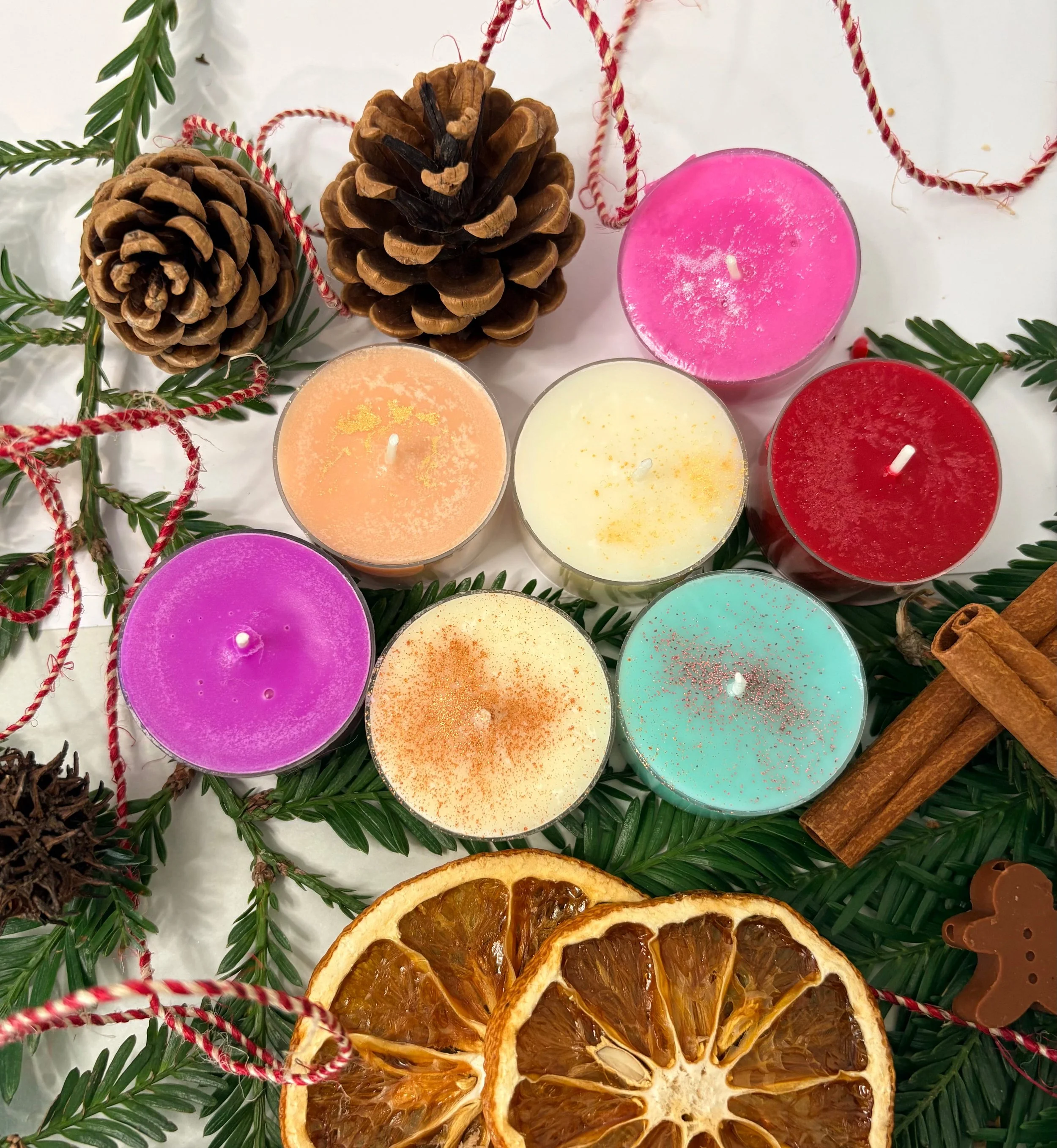 Tea light candles in several Christmas themed scents, Nelson, NZ