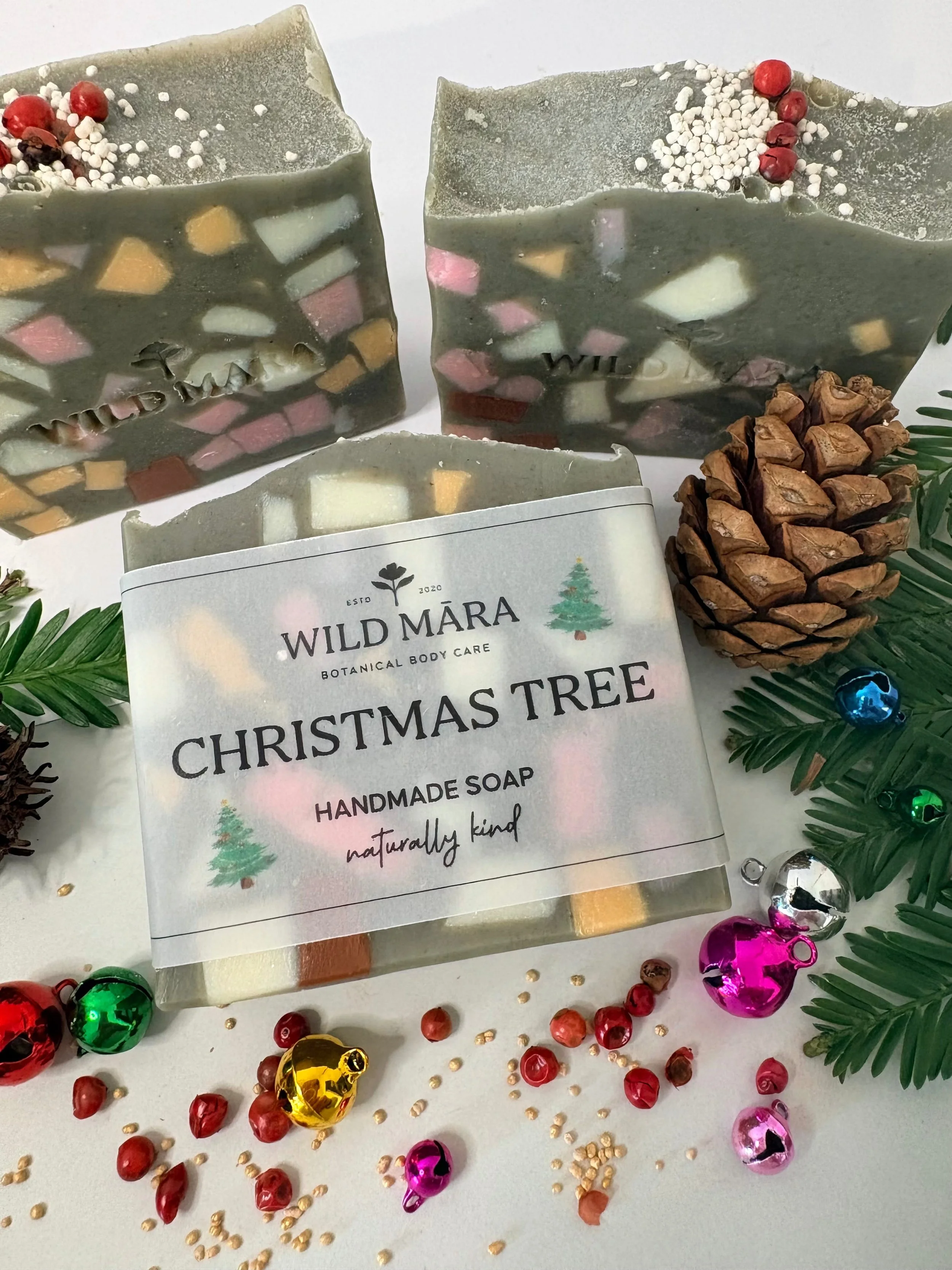 Christmas Tree natural soap, smells like a crisp forest, Nelson, NZ