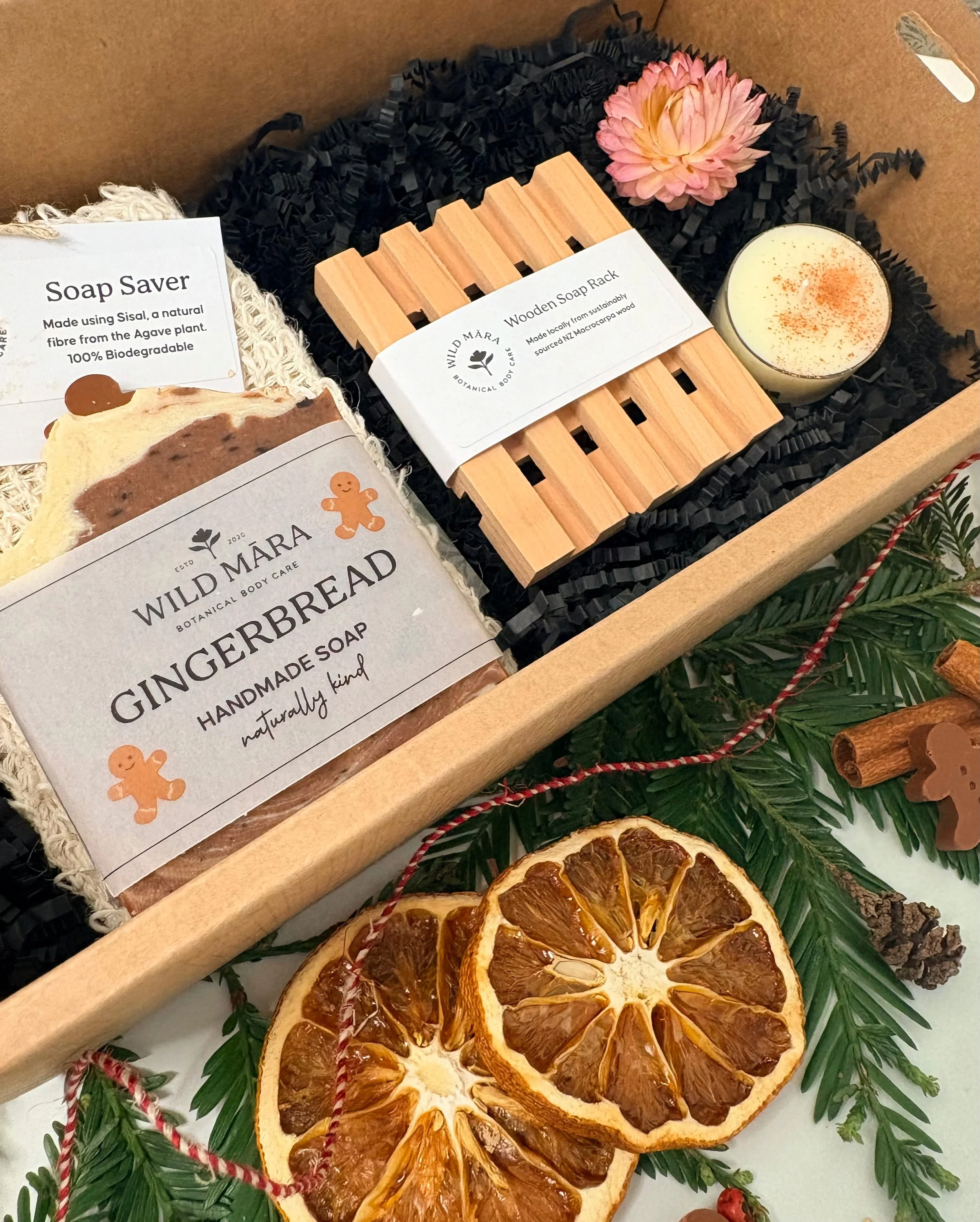 Christmas gingerbread gift box with soap, Nelson, NZ