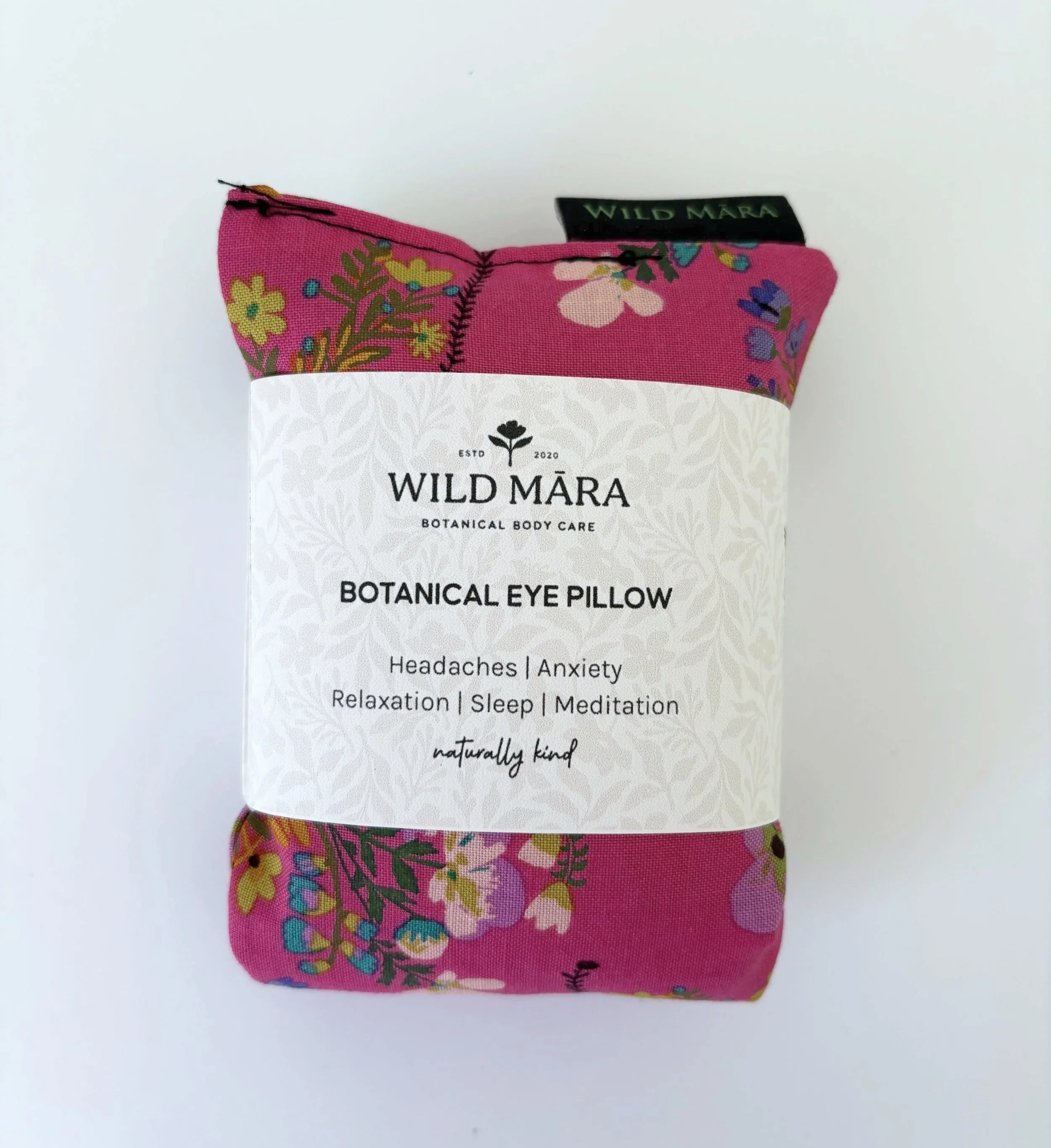 Botanical Eye Pillow, calming in pink florals, Nelson, NZ