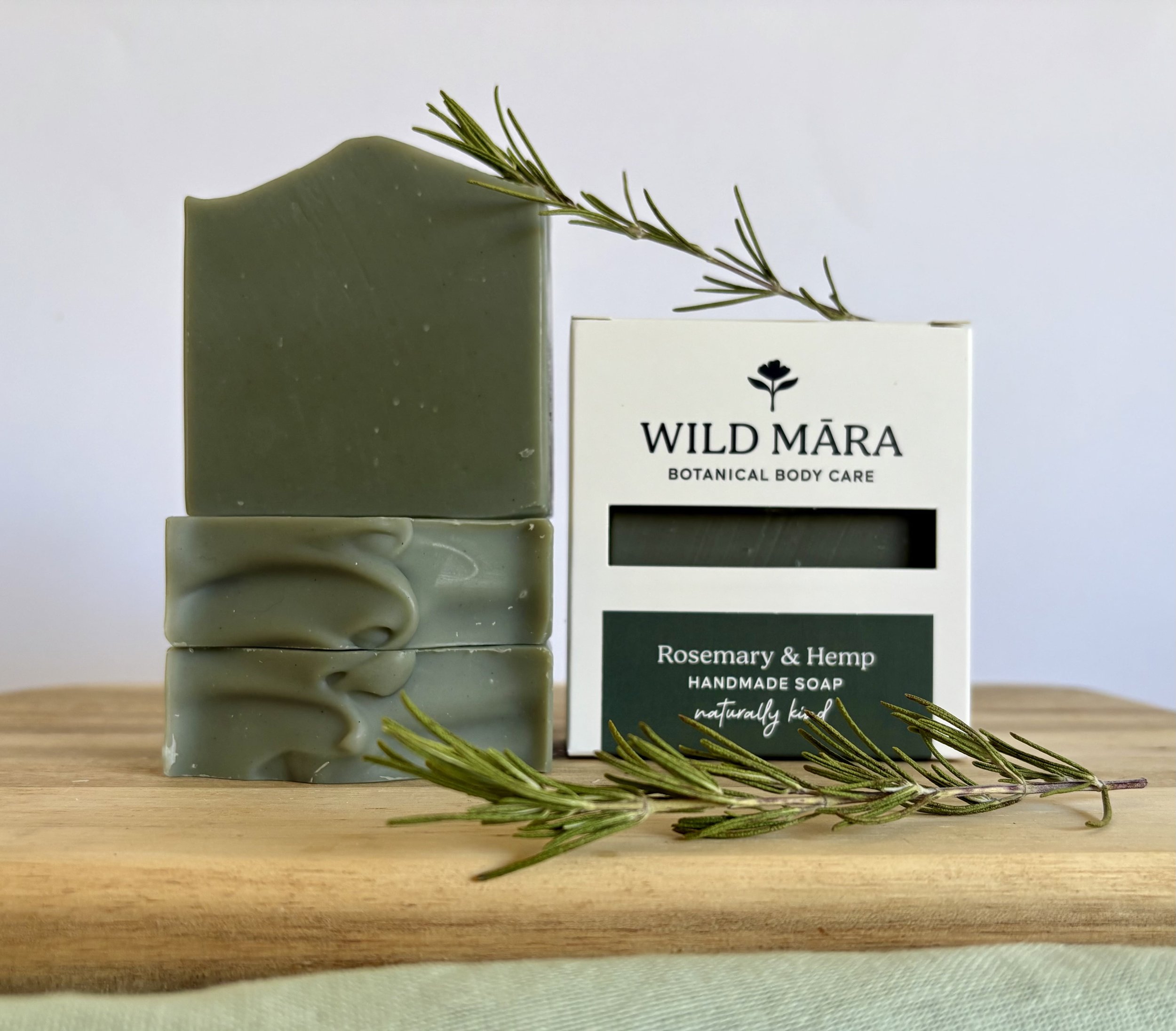 Rosemary & Hemp Soap with NZ hemp seed oil, handmade soap, NZ