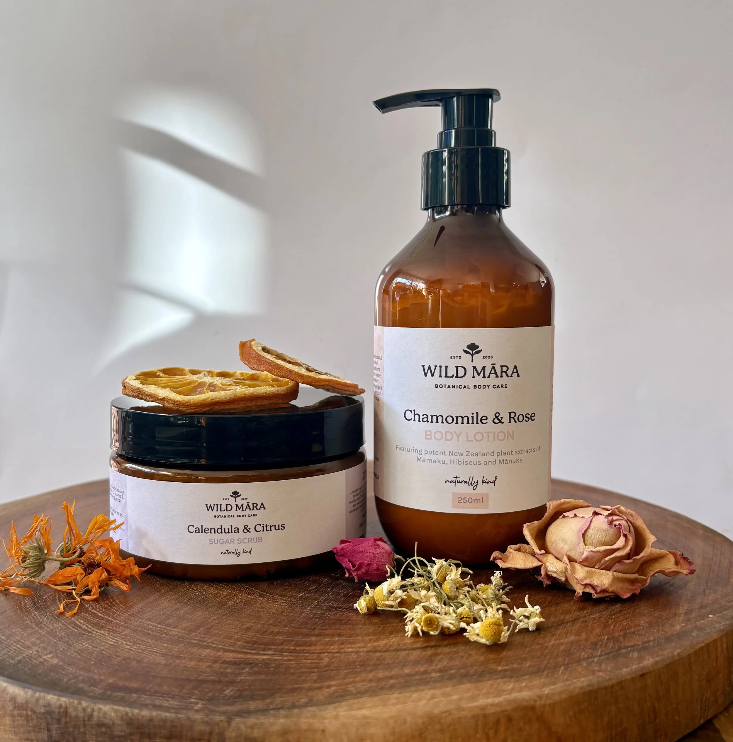 Chamomile & Rose Body Lotion, lightweight lotion with NZ botanical extracts, NZ