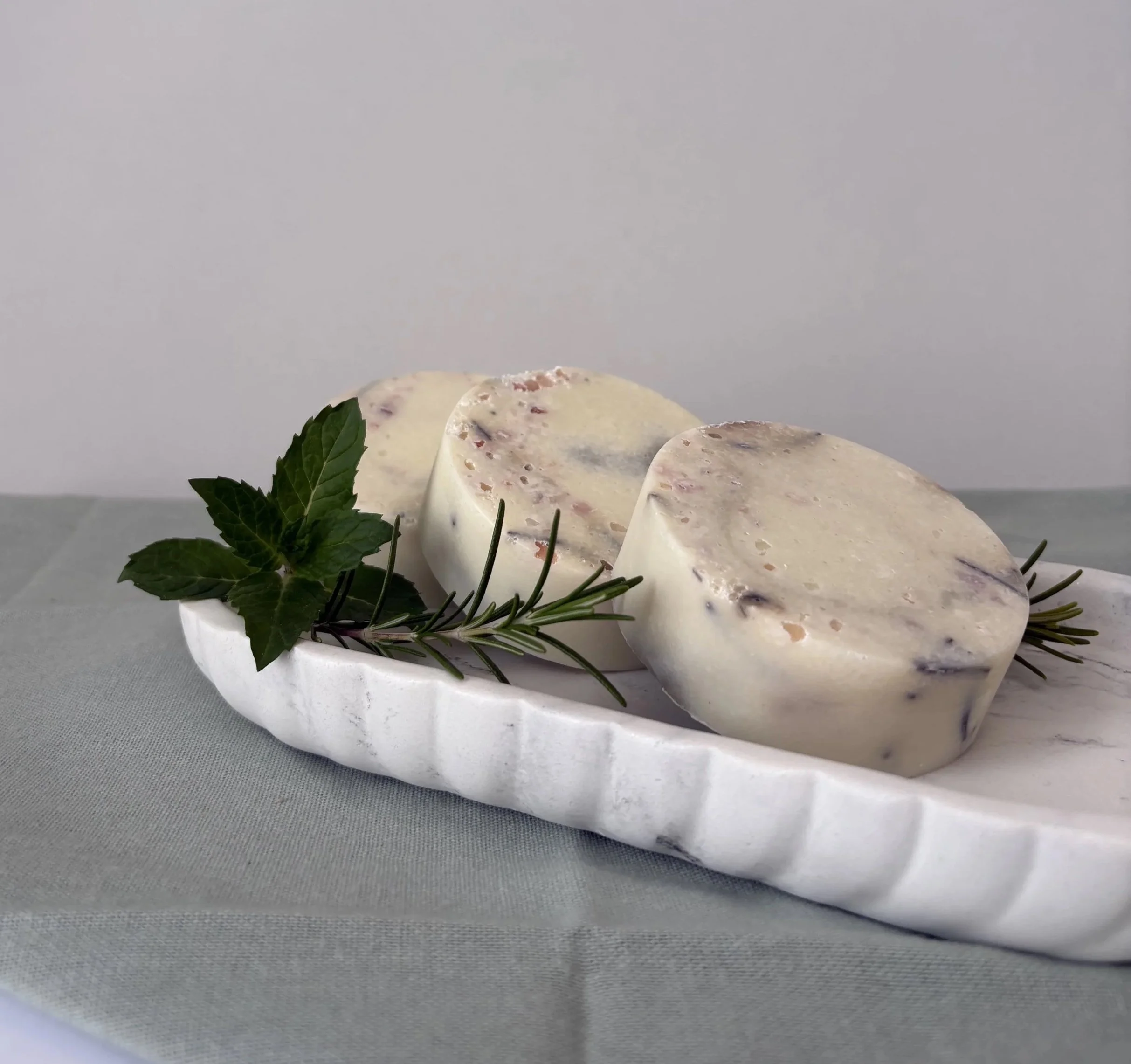 Rosemary & mint salt soap, fresh and minty salt soap, handmade NZ