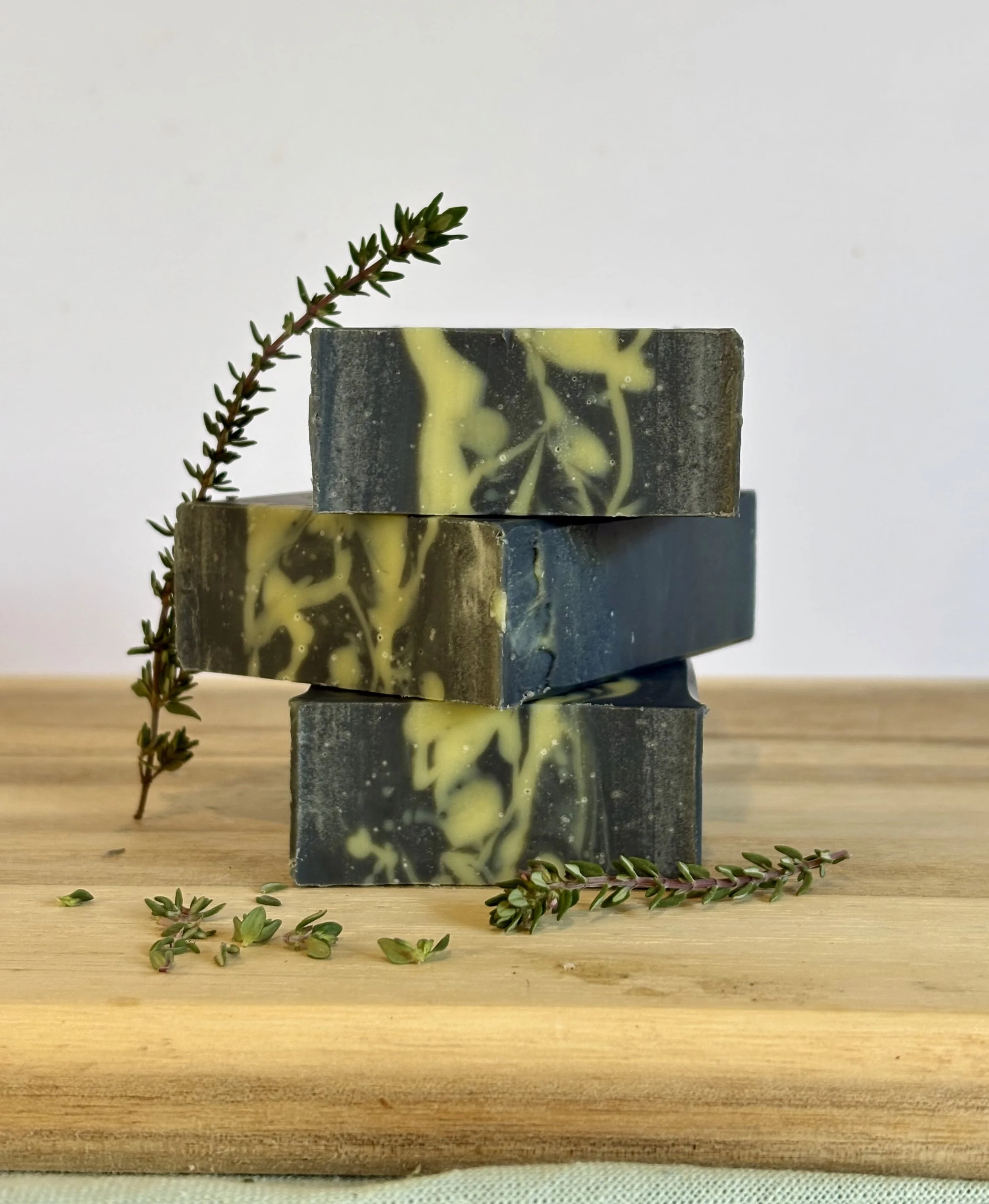 Charcoal & Thyme Facial Soap for hormonal, troubled skin, NZ