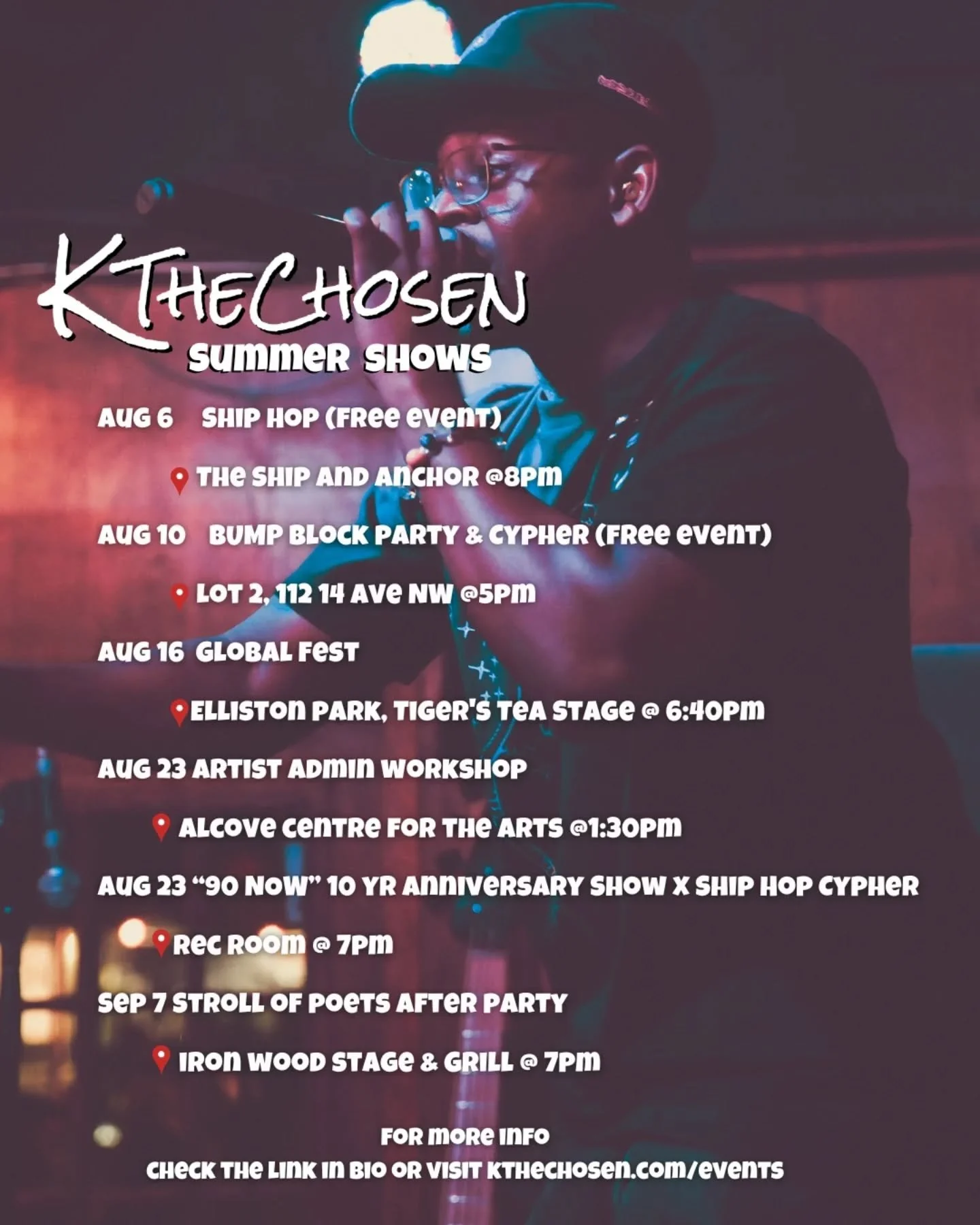 New month, new shows 🗓️

Scroll through to see everything I'll be up to over the next month and a bit. Hope to see you at a show or two 👀

Which event are you most excited for?

More event details in my bio or my website:  KTheChosen.com 🖥️

📸: @