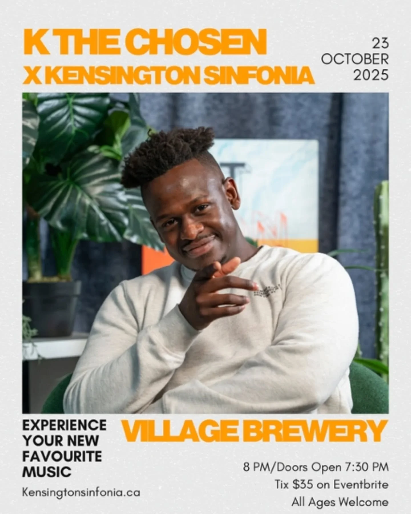 Next Thursday Oct 23rd 🎻🎵

I've always loved when hip hop music features live instrumentation and I'm beyond excited to be performing with the @kensingtonsinfonia string quintet as part of Village sessions at @villagebrewery 🍻

It's going to be an