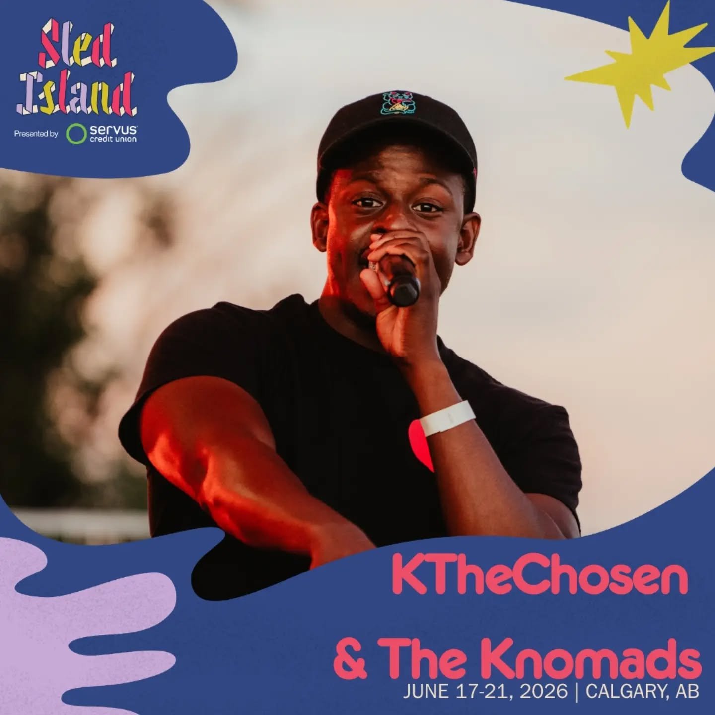 KTheChosen &amp; the Knomads return to @sledisland ! 
With new music, a new set and...new merch?! 👀😱

Find us at @commonwealthyyc at 8pm Tues, June 16! 🗓️

Band members 
@calgaaron 🎸
@foomanchoo 🎛️
@rome.ix 🥁

Link in bio 🛡️

#KTheChosen #Sled