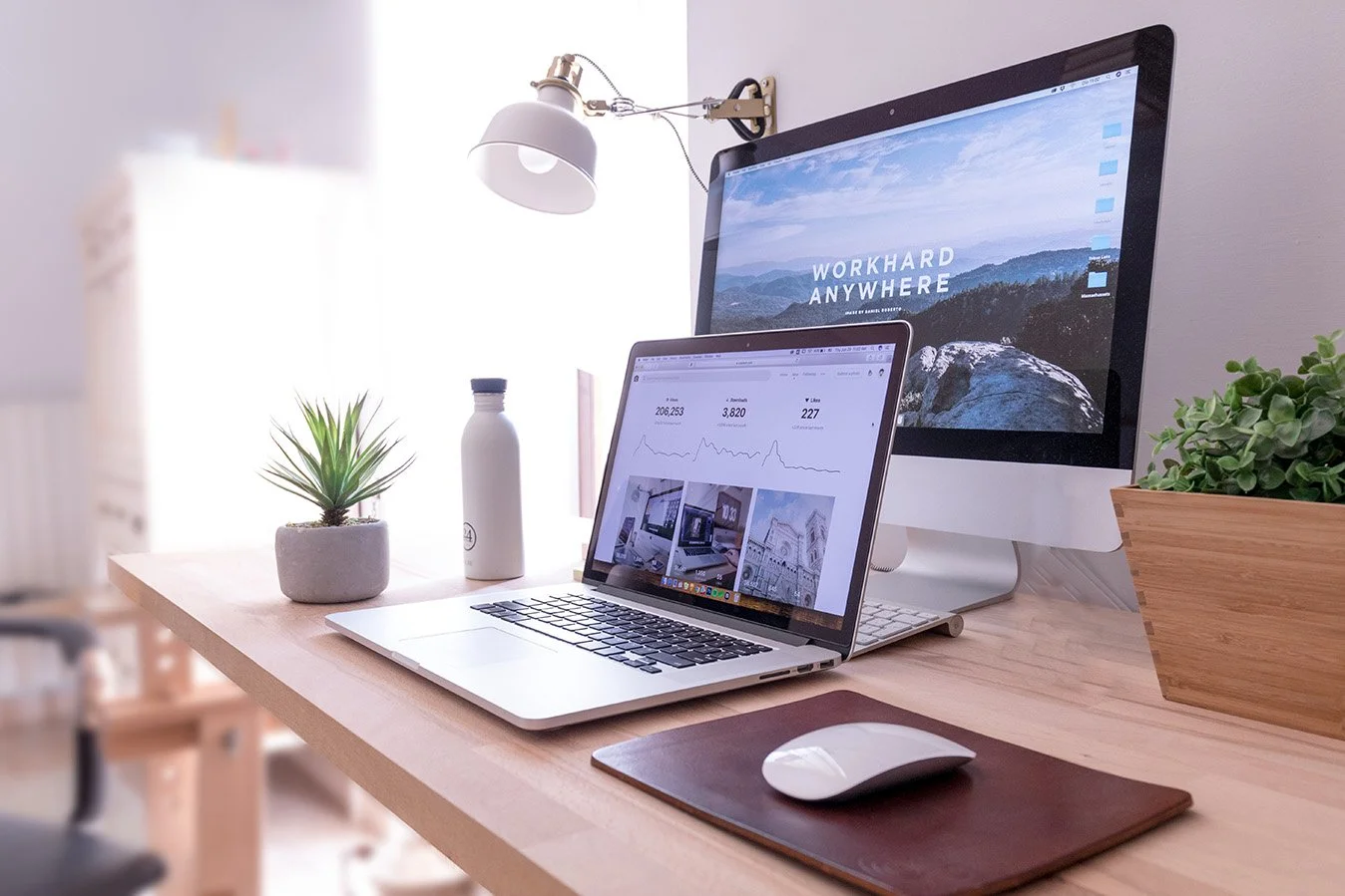 Desktop and laptop. Small business human resources consultant