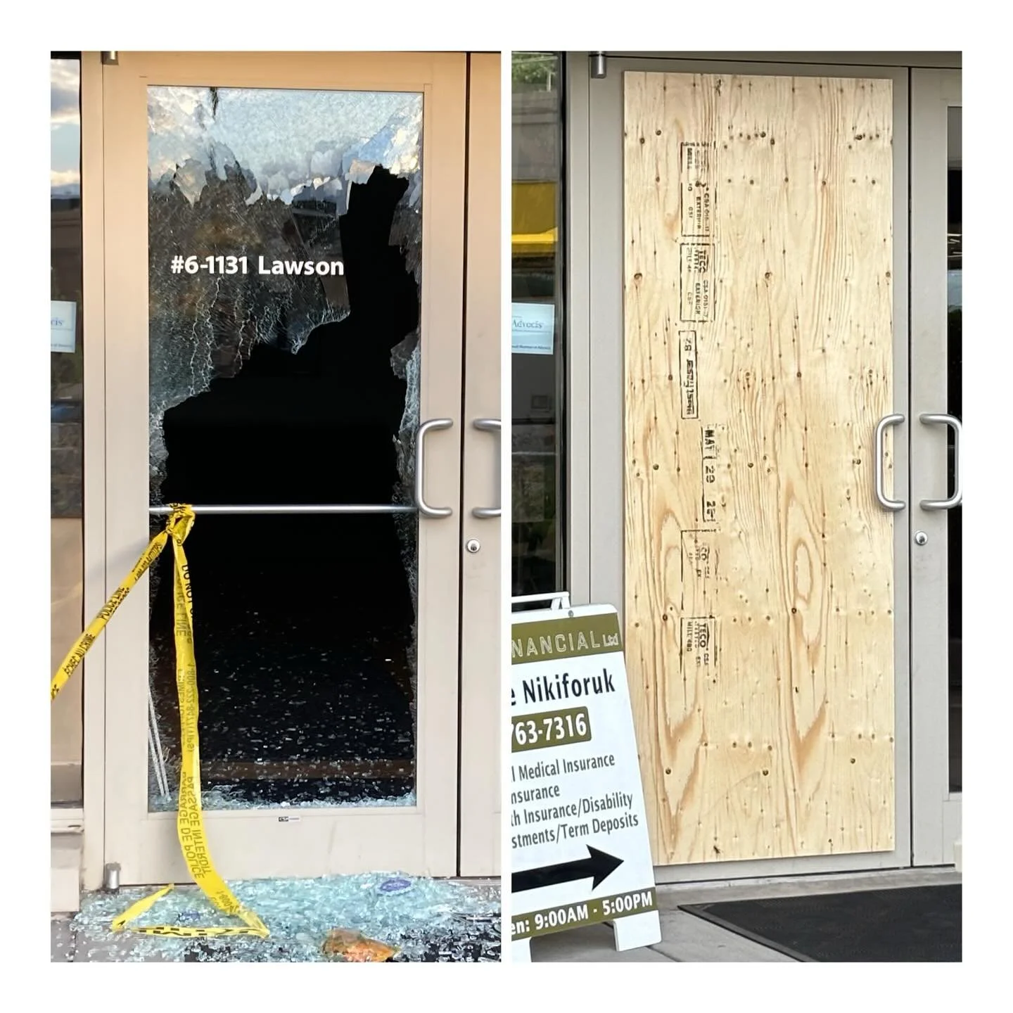 Before & Boarded 💥➡️🛠️
From shattered to secured in record time.
This property took a hit last night, but our rapid-response ensured it was sealed and safe overnight and ready for business today. 
🔐 Break-ins don’t wait for business ho