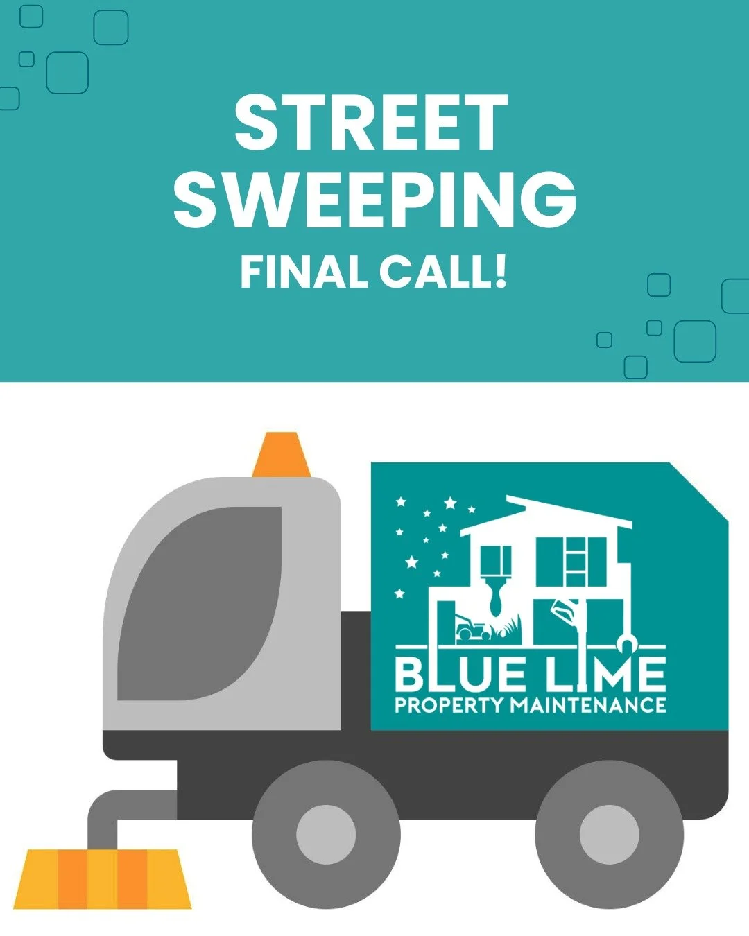 We're finalizing our spring street sweeping schedule and have a couple spots remaining in late April and early May.

If your property still needs to be booked, Email us at Team@blue-lime.ca and we'll get you on the calendar.