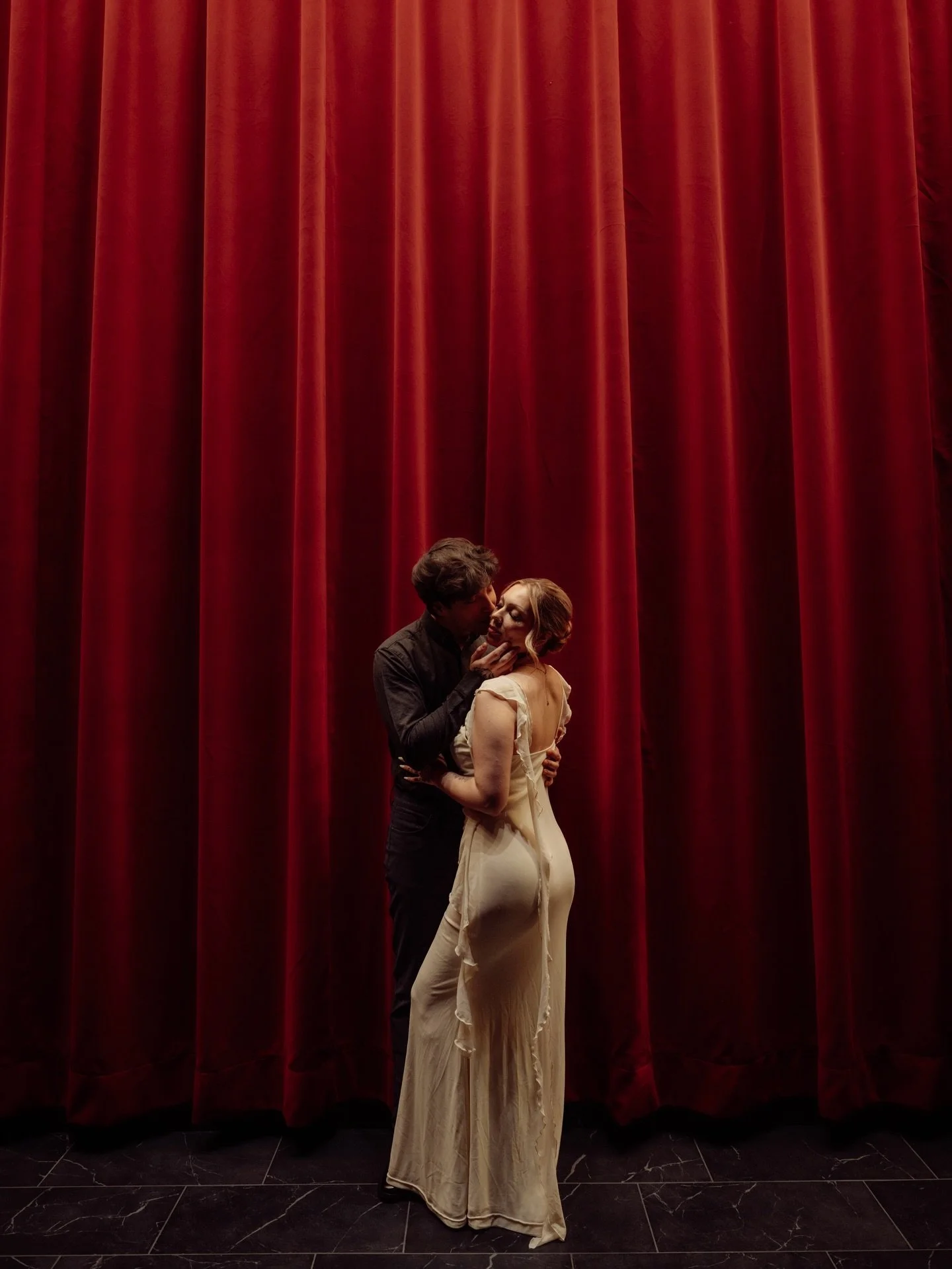 Dramatic red curtains? Say less.

K + K absolutely delivered. Moody, cinematic, effortlessly bold. Every frame felt like a still from a love story with a little edge.

If this was the engagement session&hellip; I cannot wait for their wedding this su