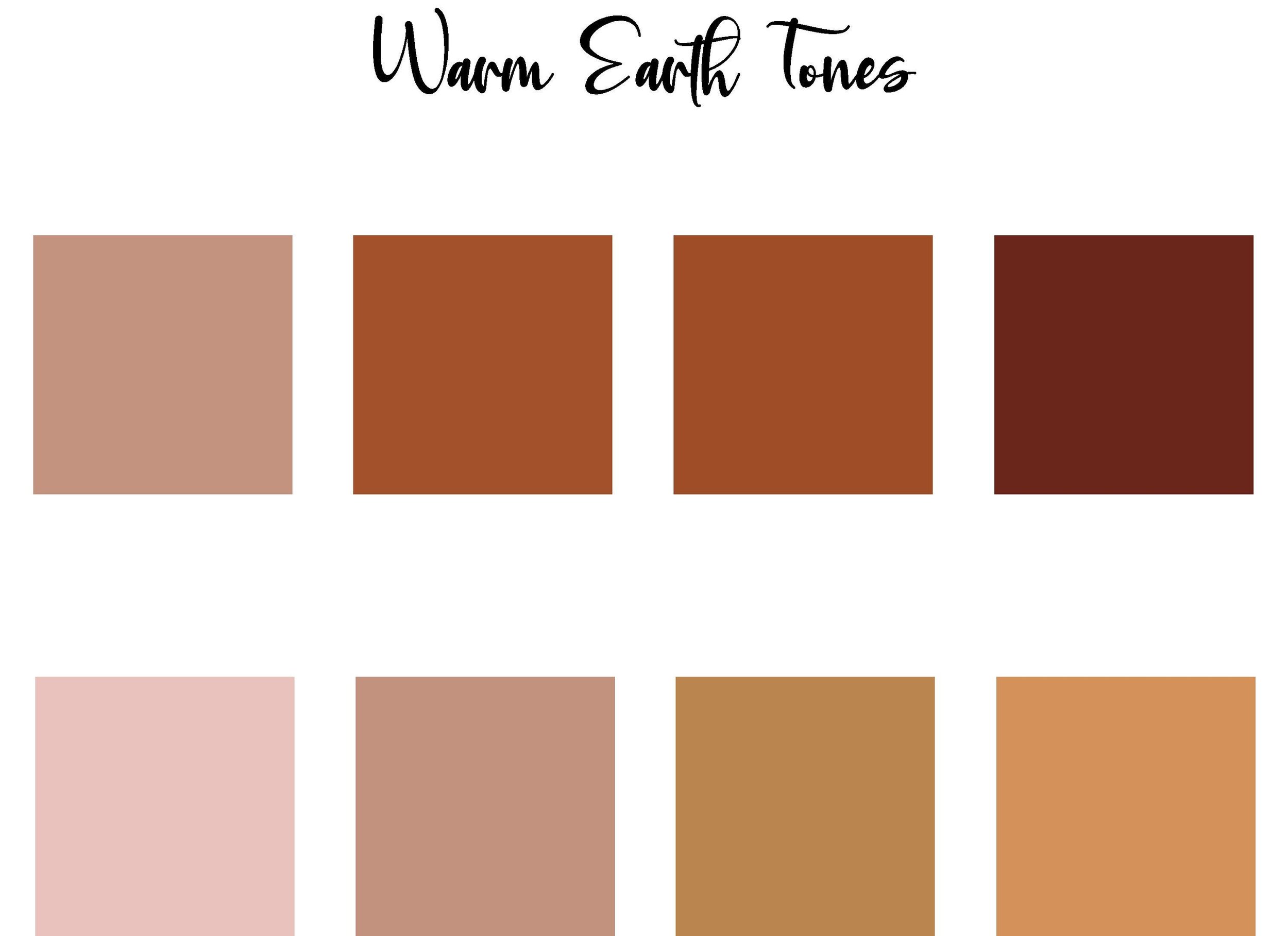 Chart displaying various warm earth tone colors.