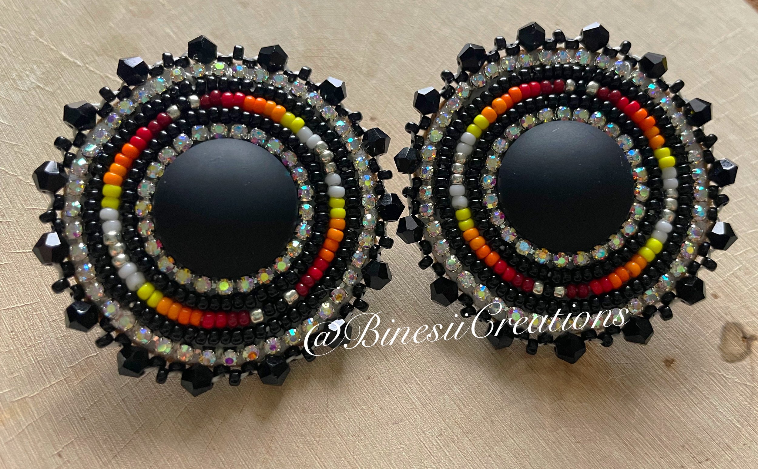 Black Beaded Earrings