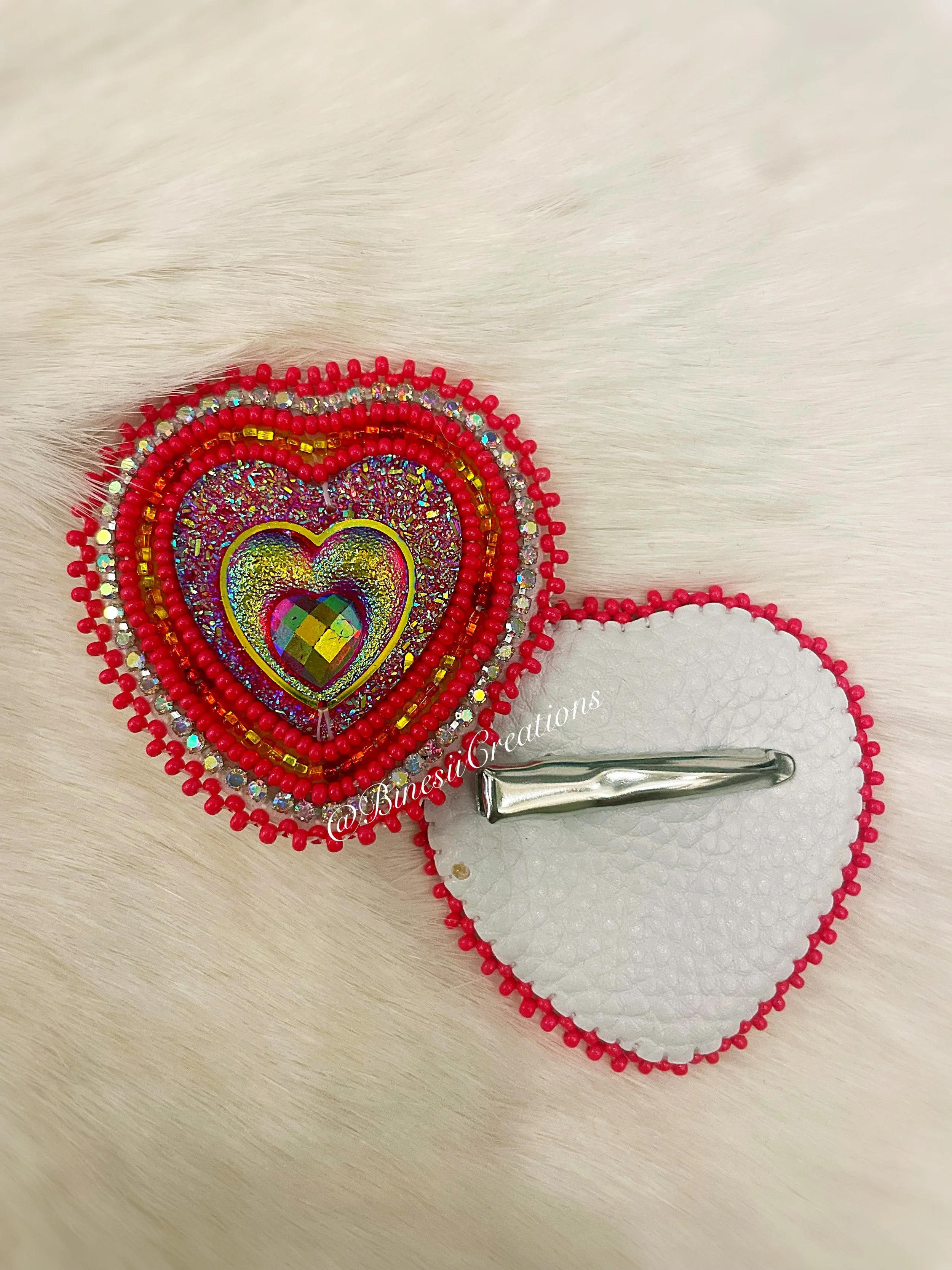 Fiery Heart Barrette